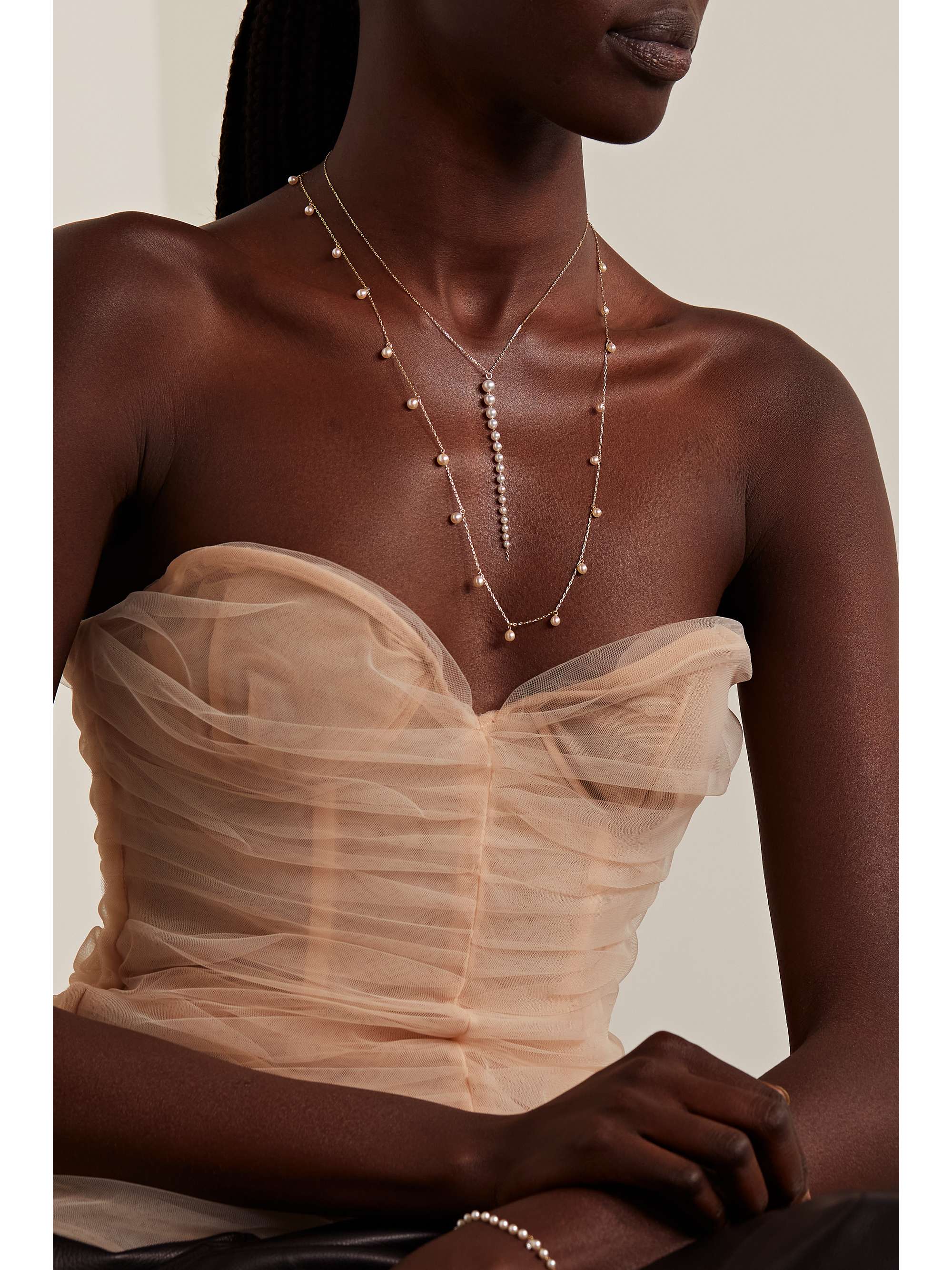 MIZUKI 14-karat gold pearl necklace