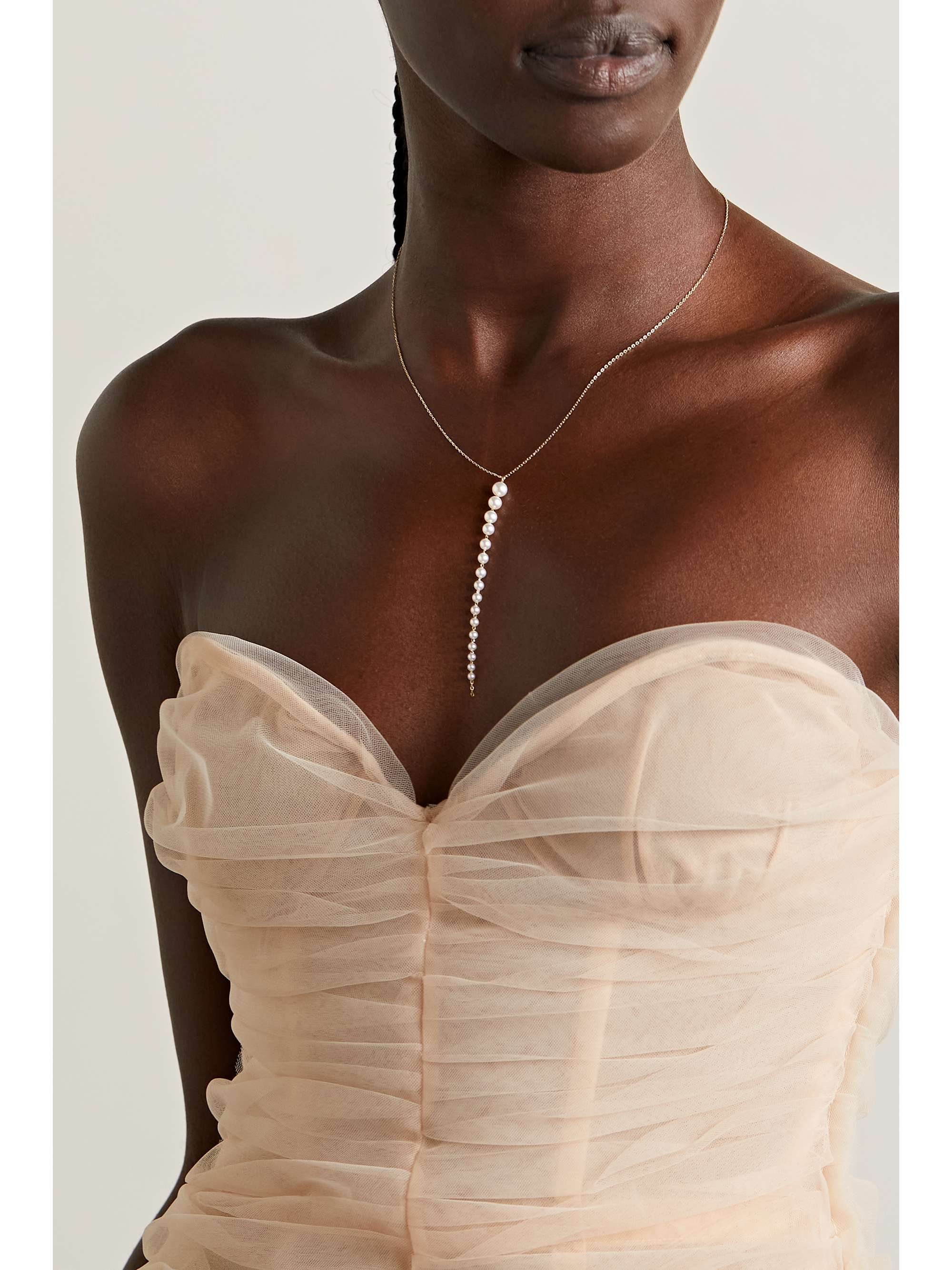 MIZUKI 14-karat gold pearl necklace