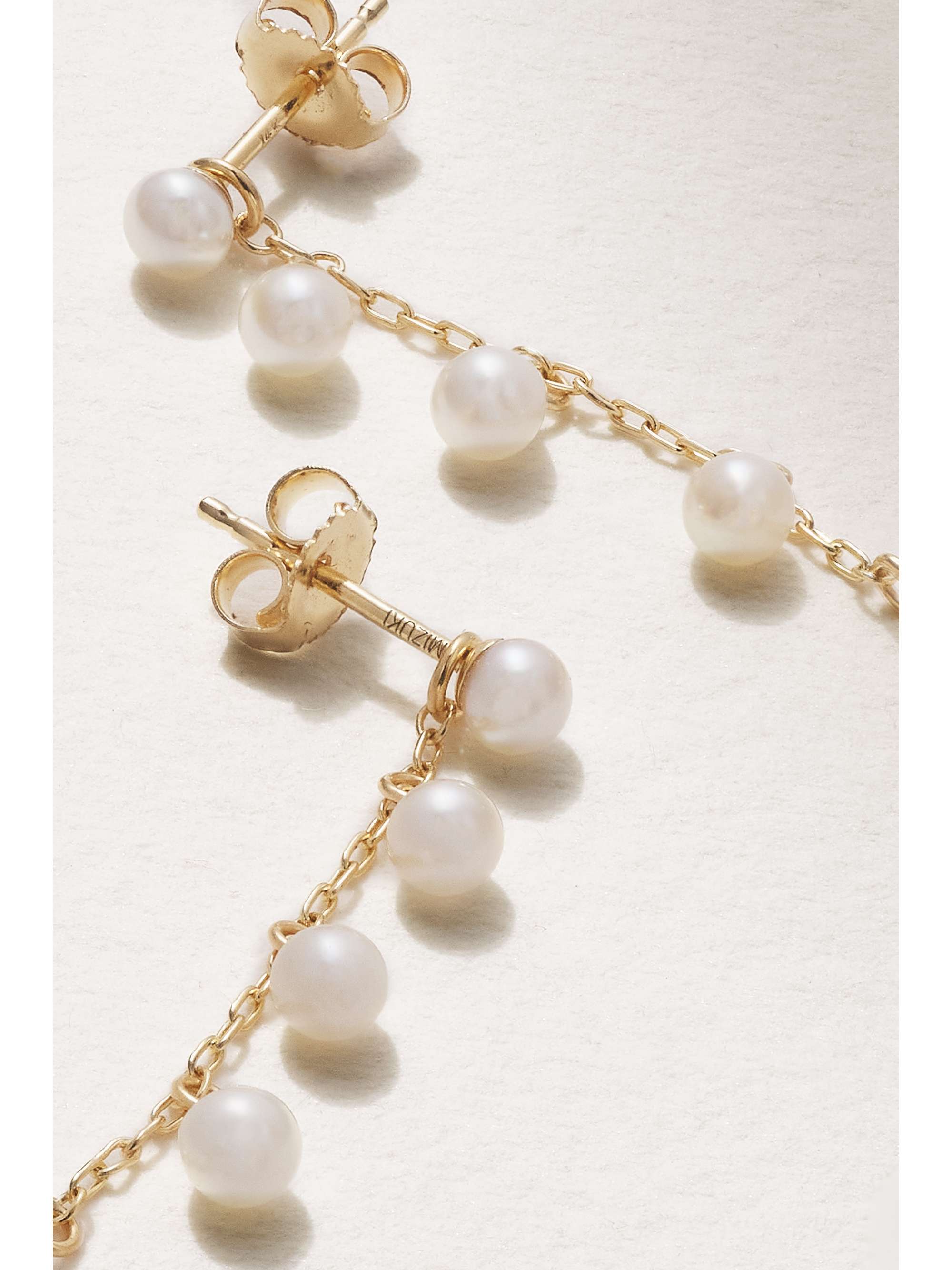 MIZUKI Two Way 14-karat gold pearl earrings