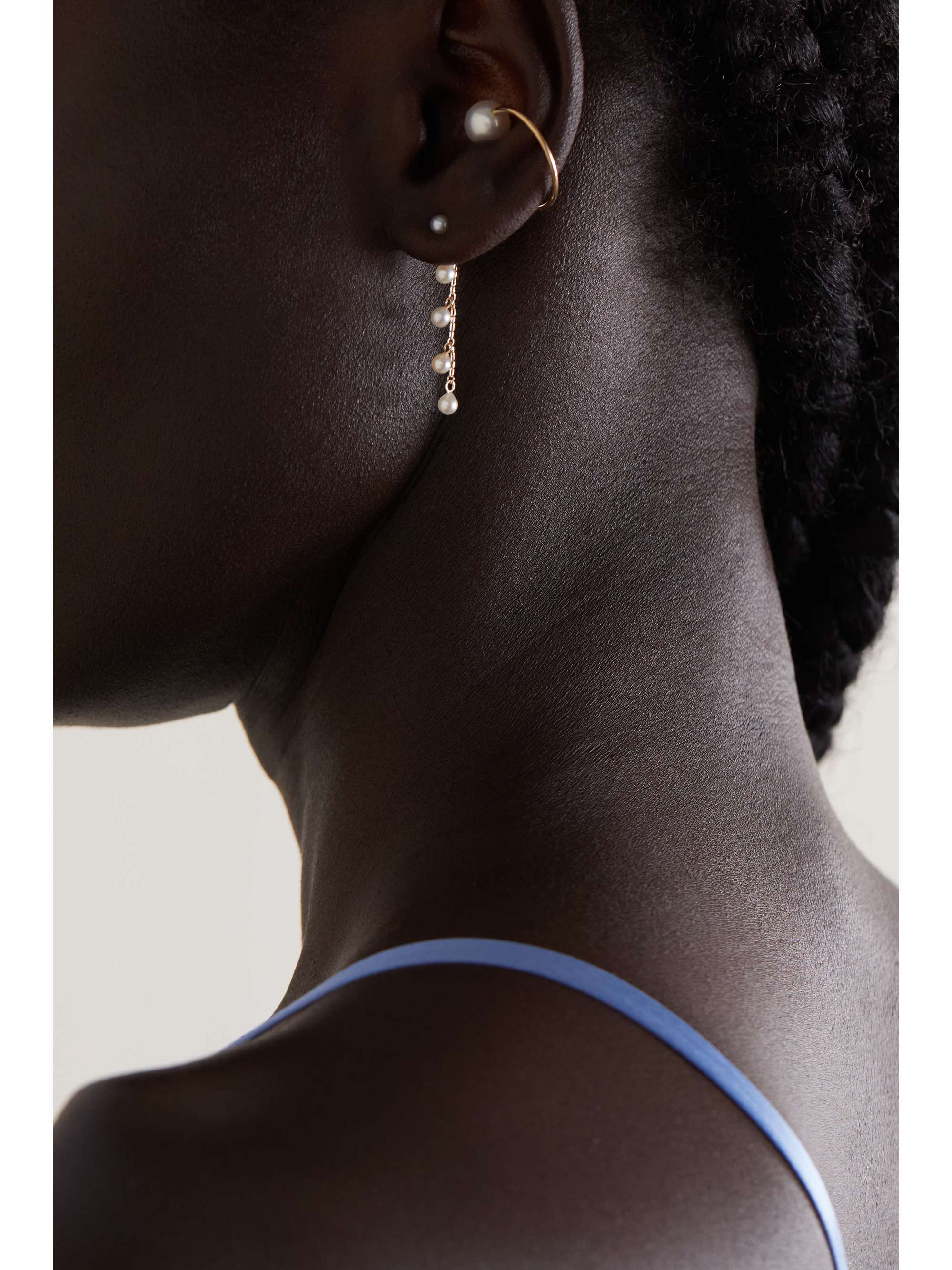 MIZUKI Two Way 14-karat gold pearl earrings