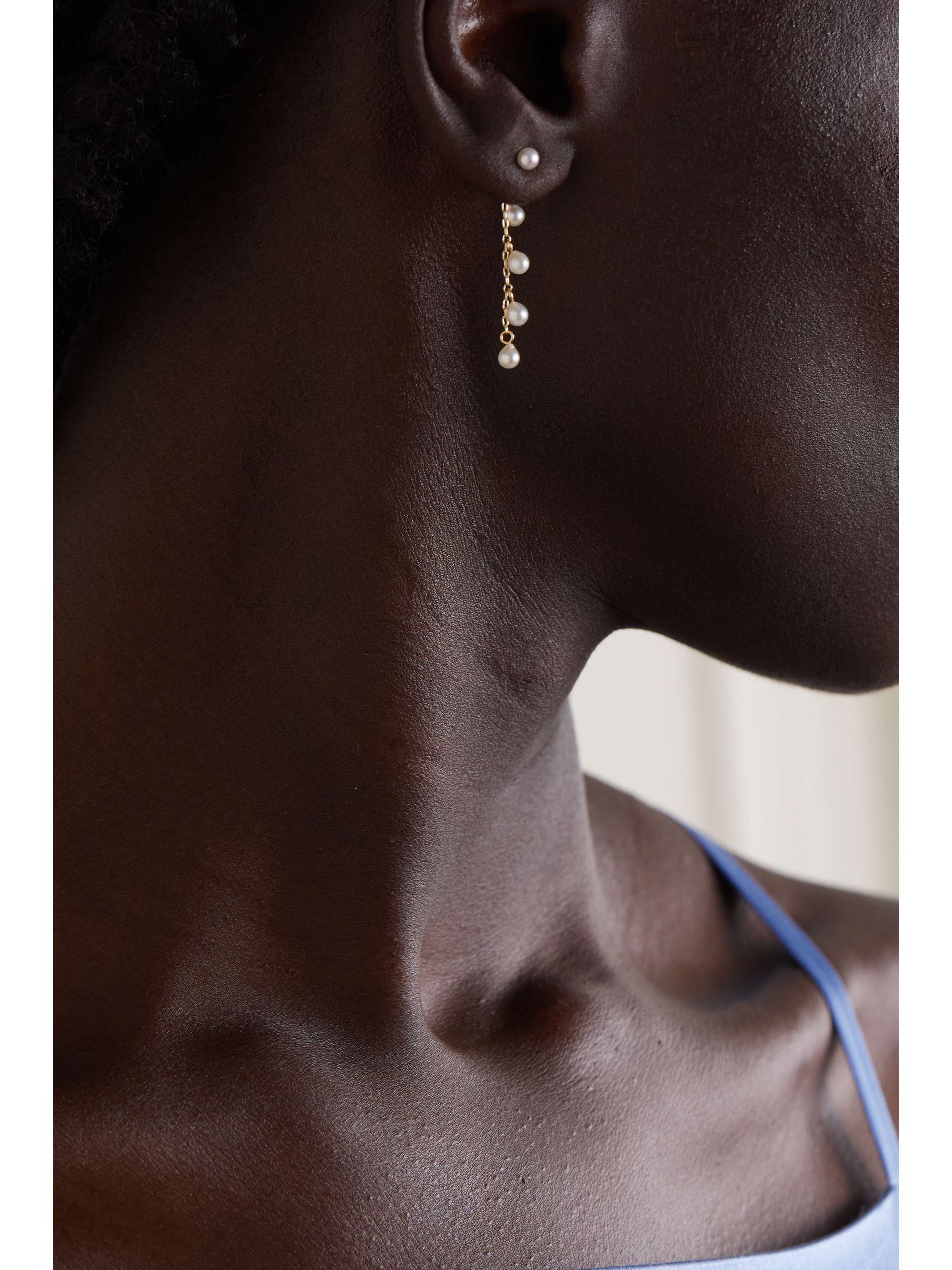 MIZUKI Two Way 14-karat gold pearl earrings