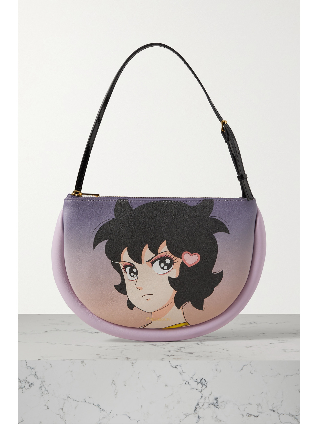 JW Anderson - + Run Hany The Bumper Moon Printed Leather Shoulder Bag - Purple
