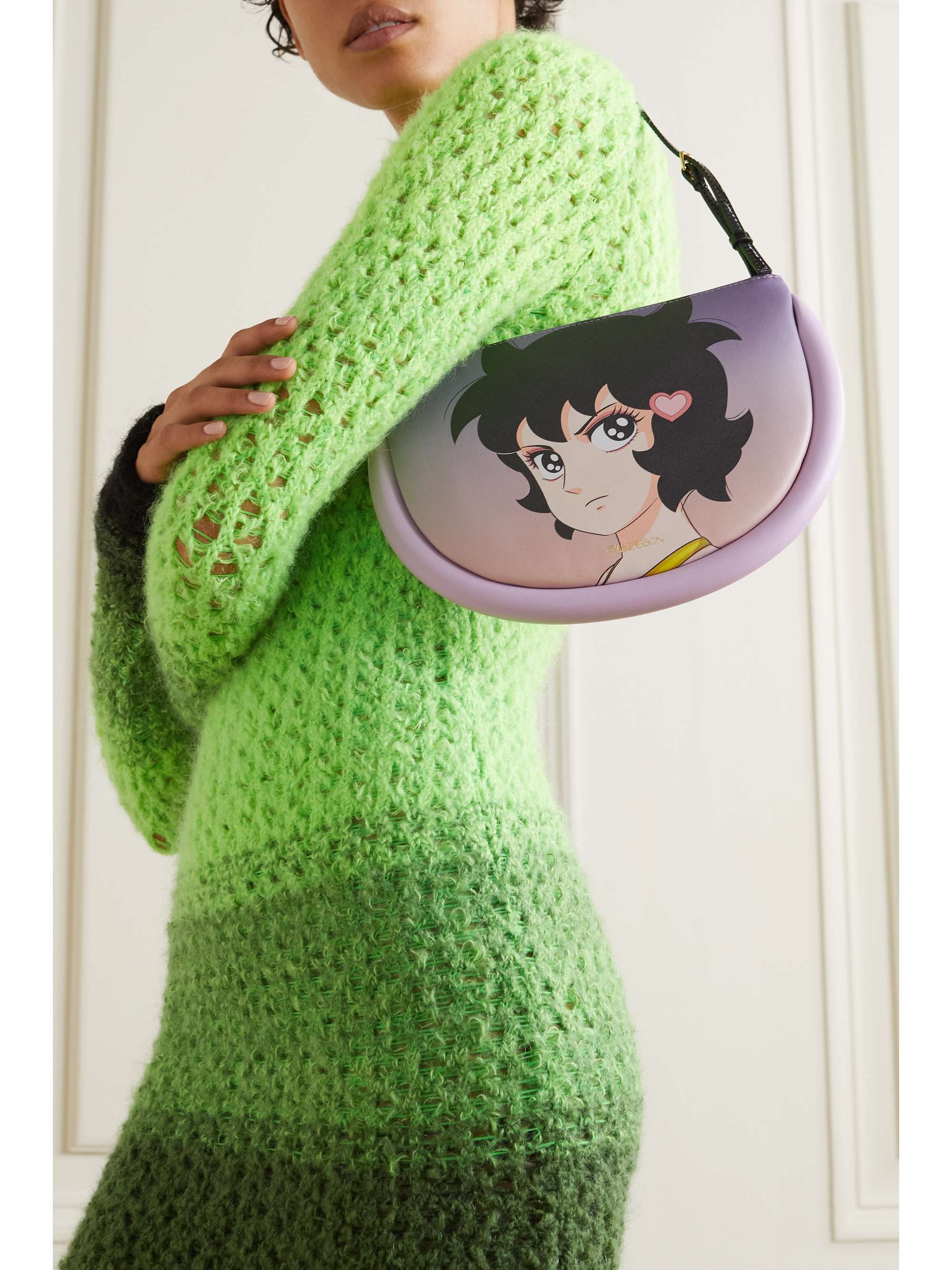 JW ANDERSON + Run Hany The Bumper Moon printed leather shoulder bag