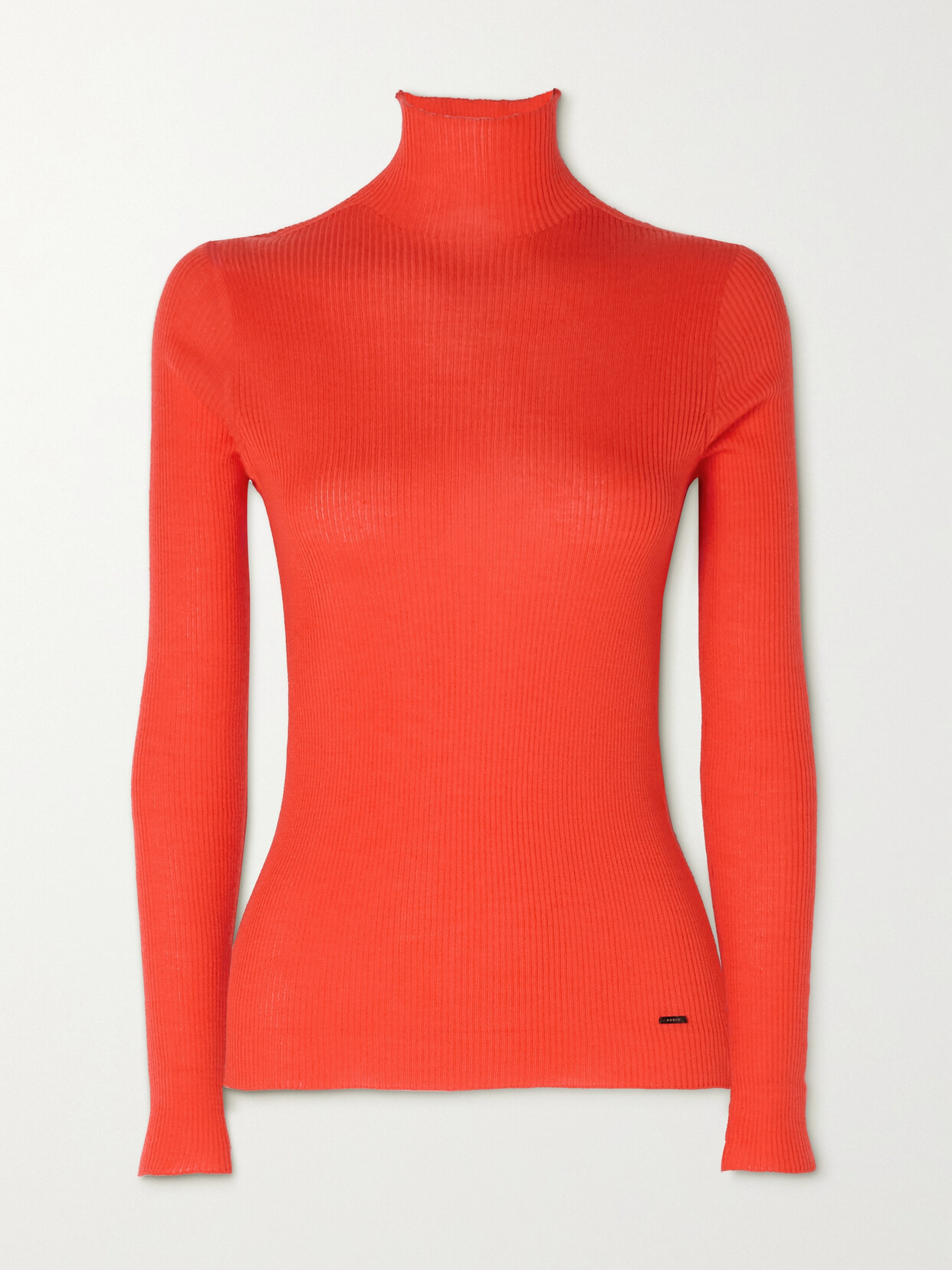 Akris Ribbed Cashmere And Silk-blend Turtleneck Sweater In Red