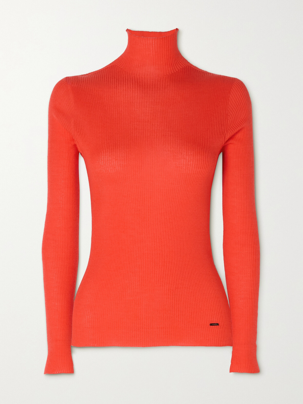 Akris Ribbed Cashmere And Silk-blend Turtleneck Sweater In Red