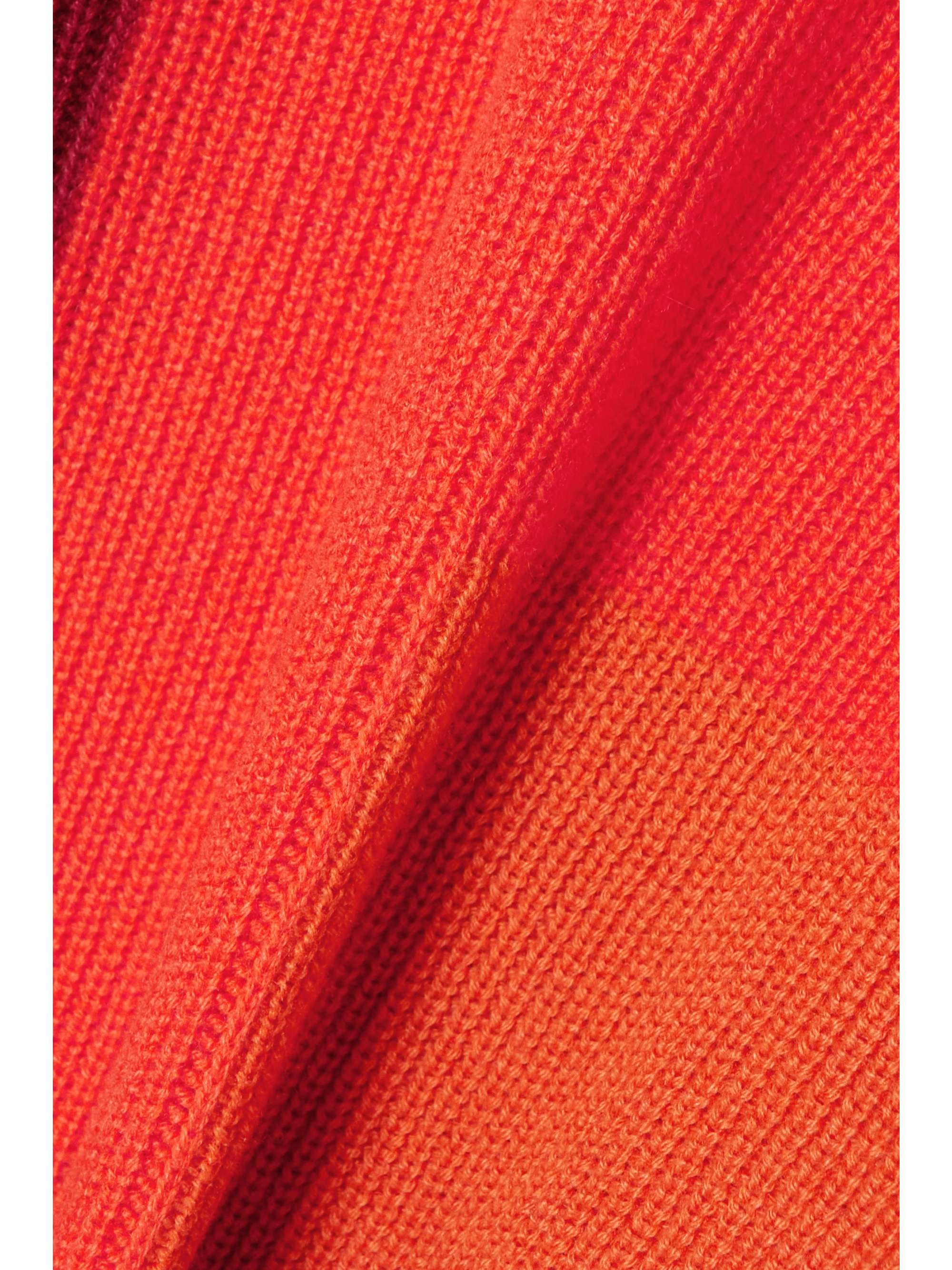 AKRIS Ribbed intarsia cashmere, wool and silk-blend turtleneck cape