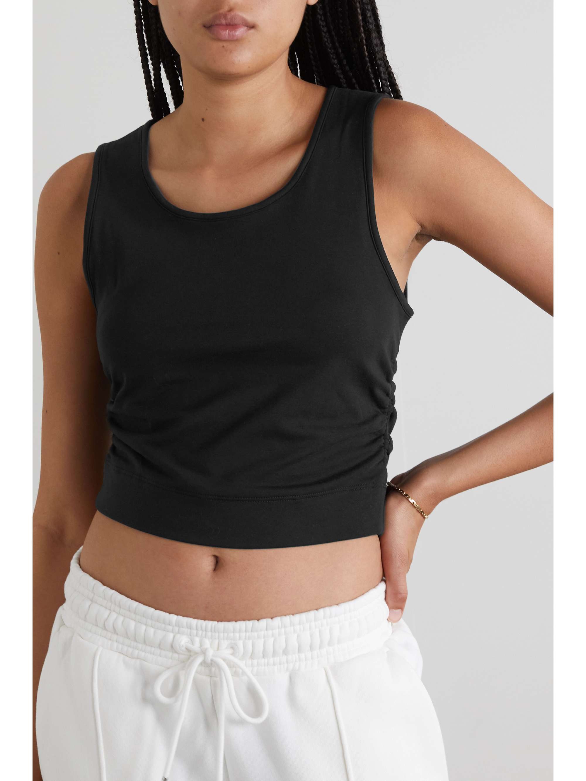 ATM ANTHONY THOMAS MELILLO Ruched stretch-Pima cotton-jersey tank