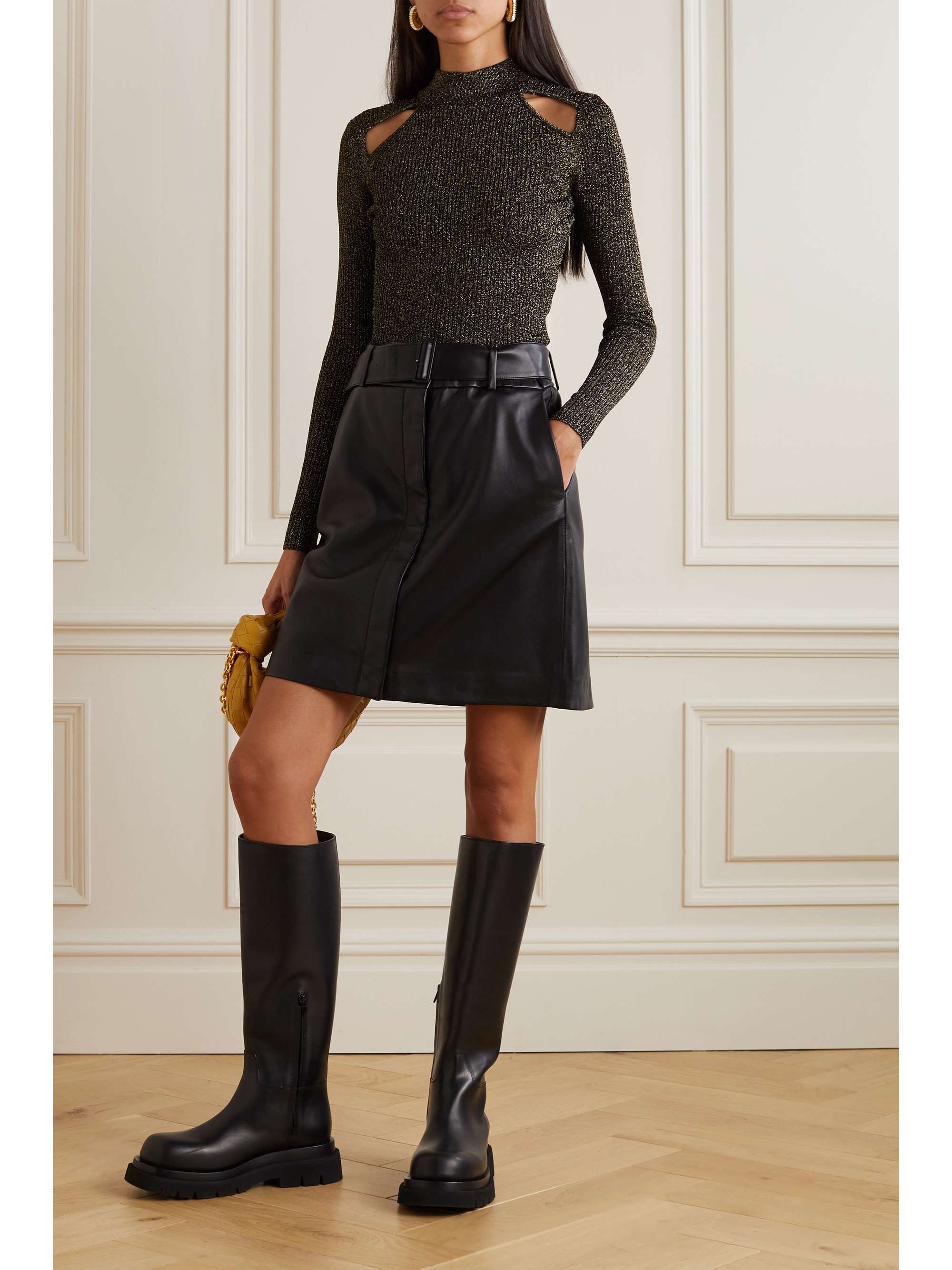 MICHAEL MICHAEL KORS Cutout metallic knitted top
