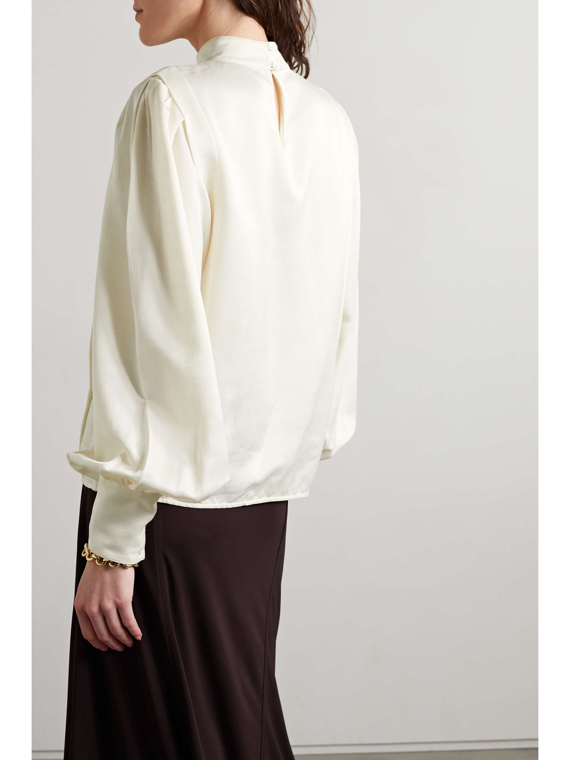 CO Pleated ECOVERO and cotton-blend blouse