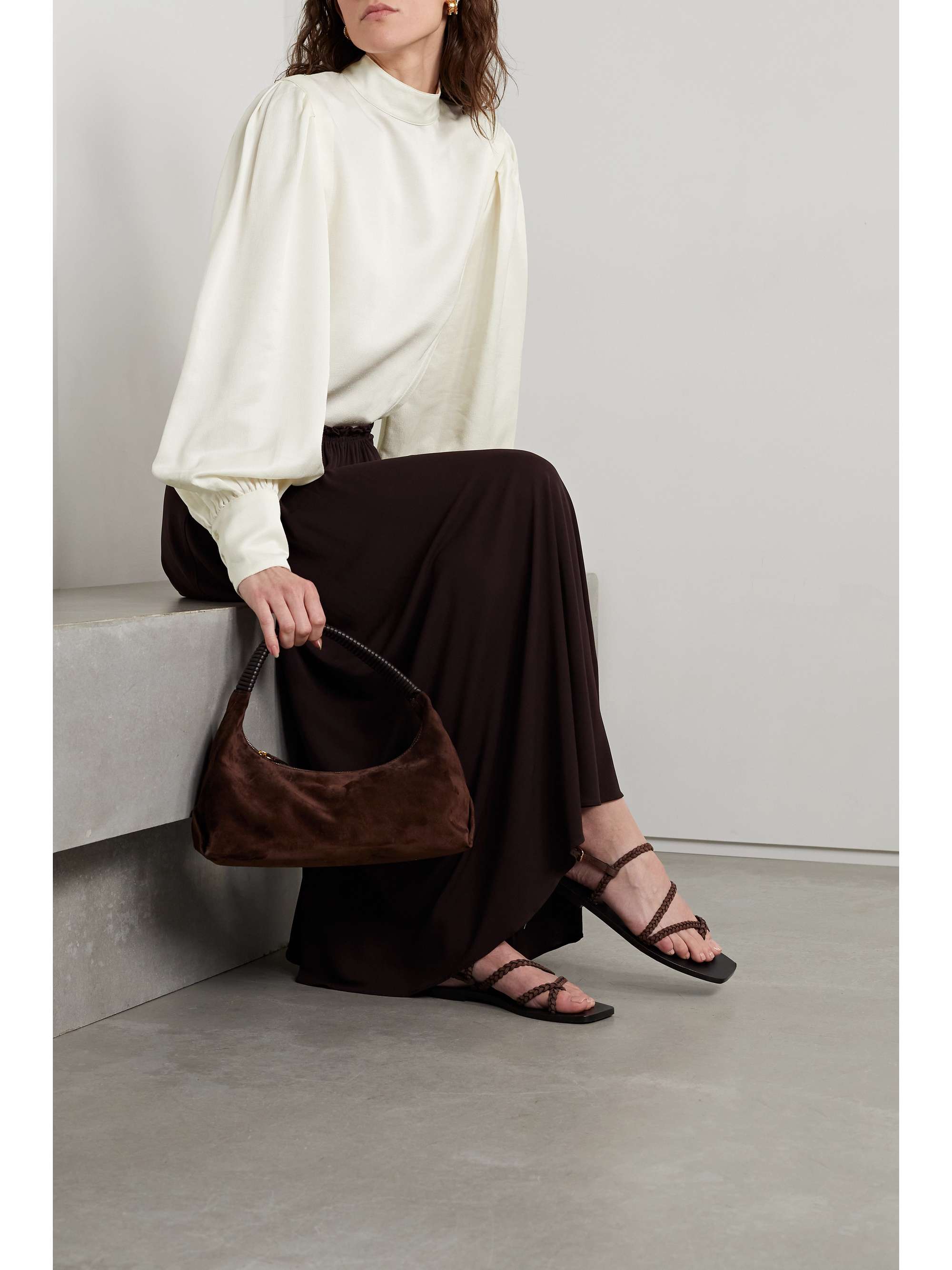 CO Pleated ECOVERO and cotton-blend blouse