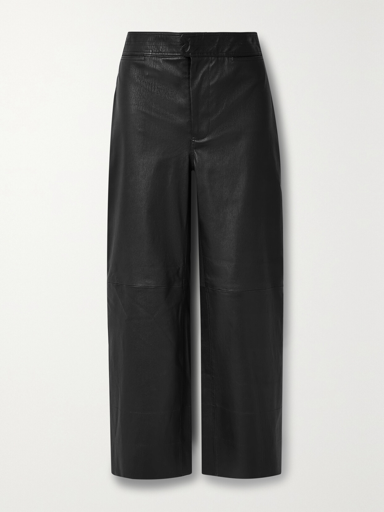 APIECE APART Monterey Leather Straight-leg Pants - Black