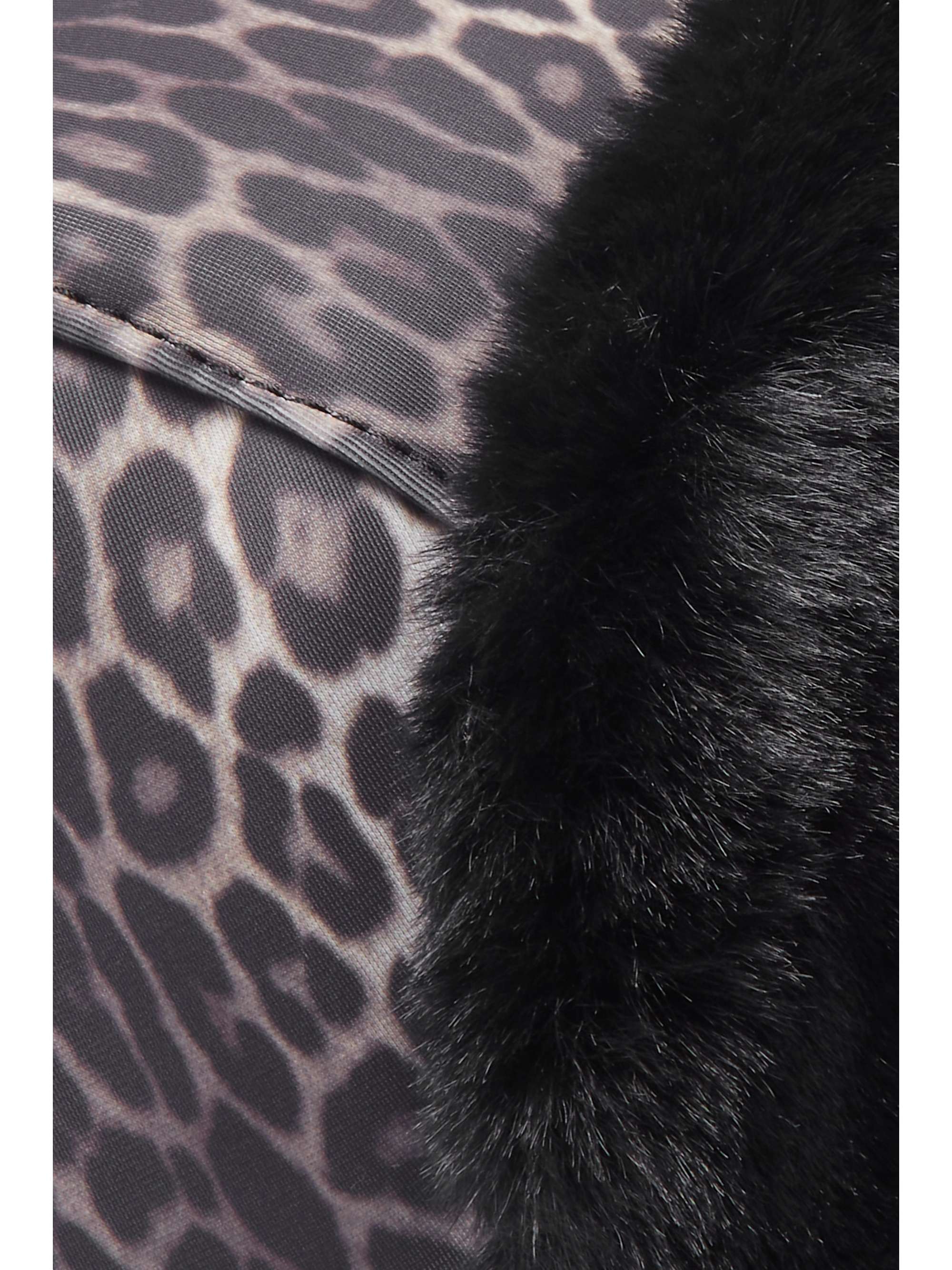 MAISON MICHEL Bibiana faux fur-lined leopard-print stretch hat