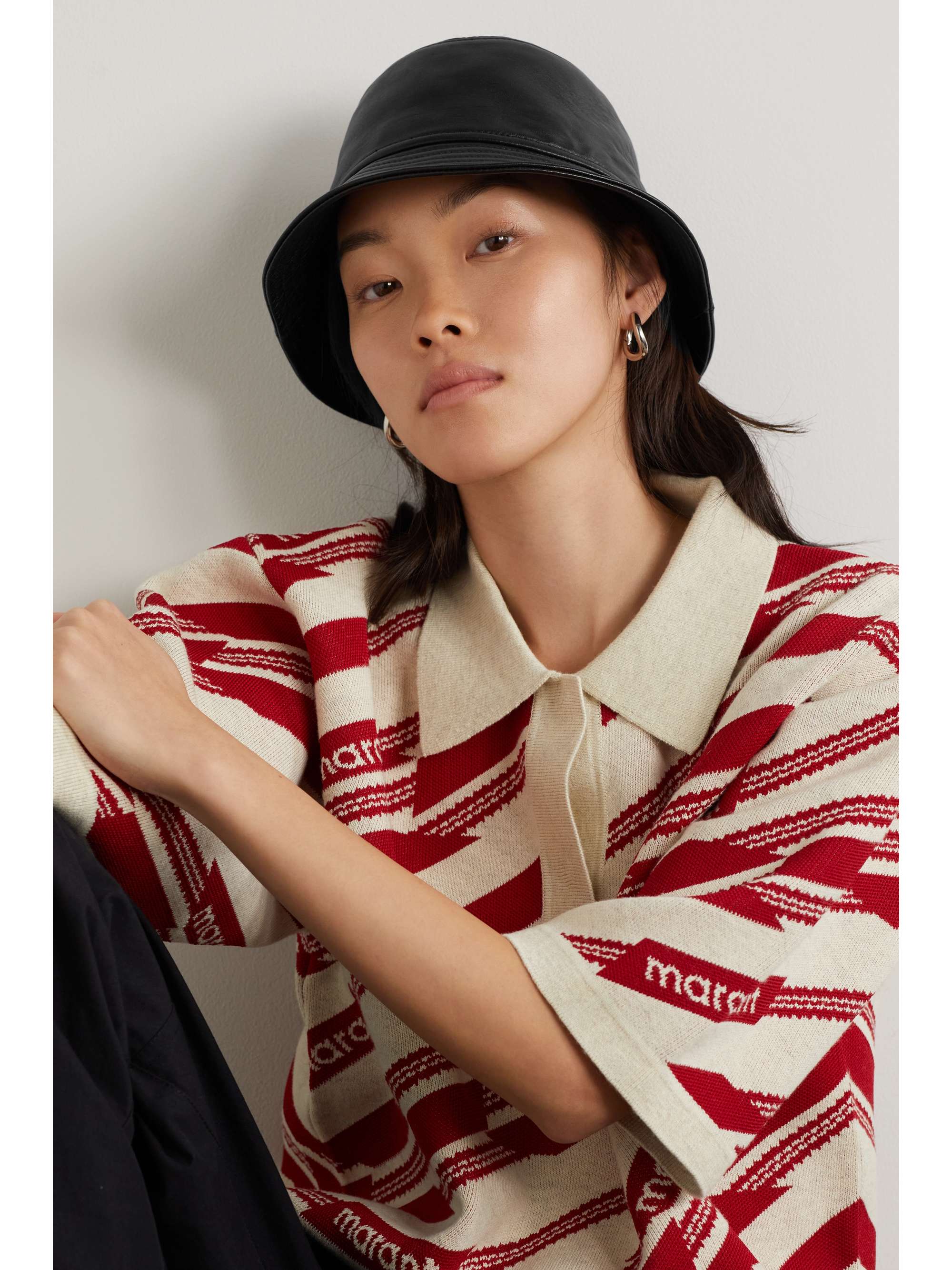 ISABEL MARANT Haley leather bucket hat