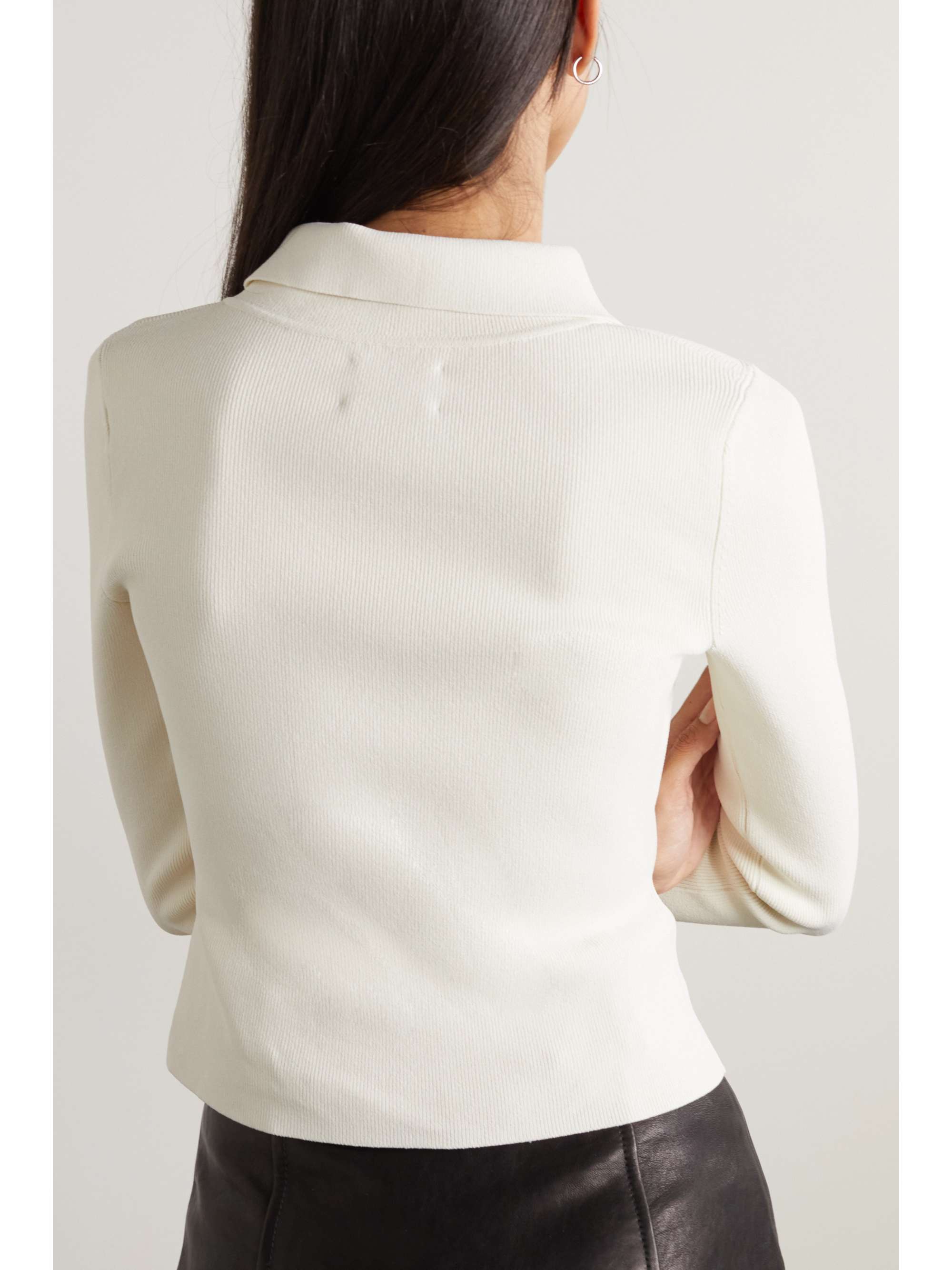 KHAITE Kleo striped stretch-knit sweater