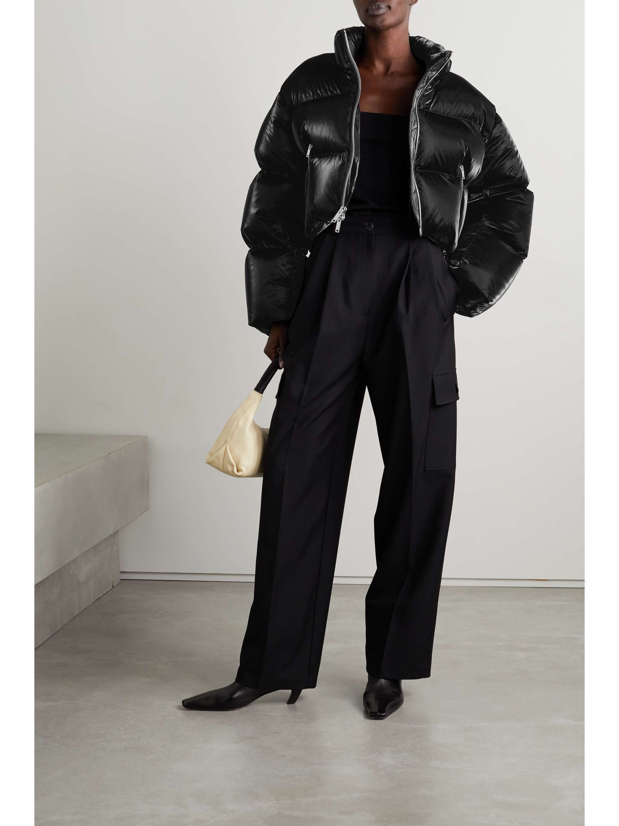 KHAITE Fullman cropped padded coated-shell jacket
