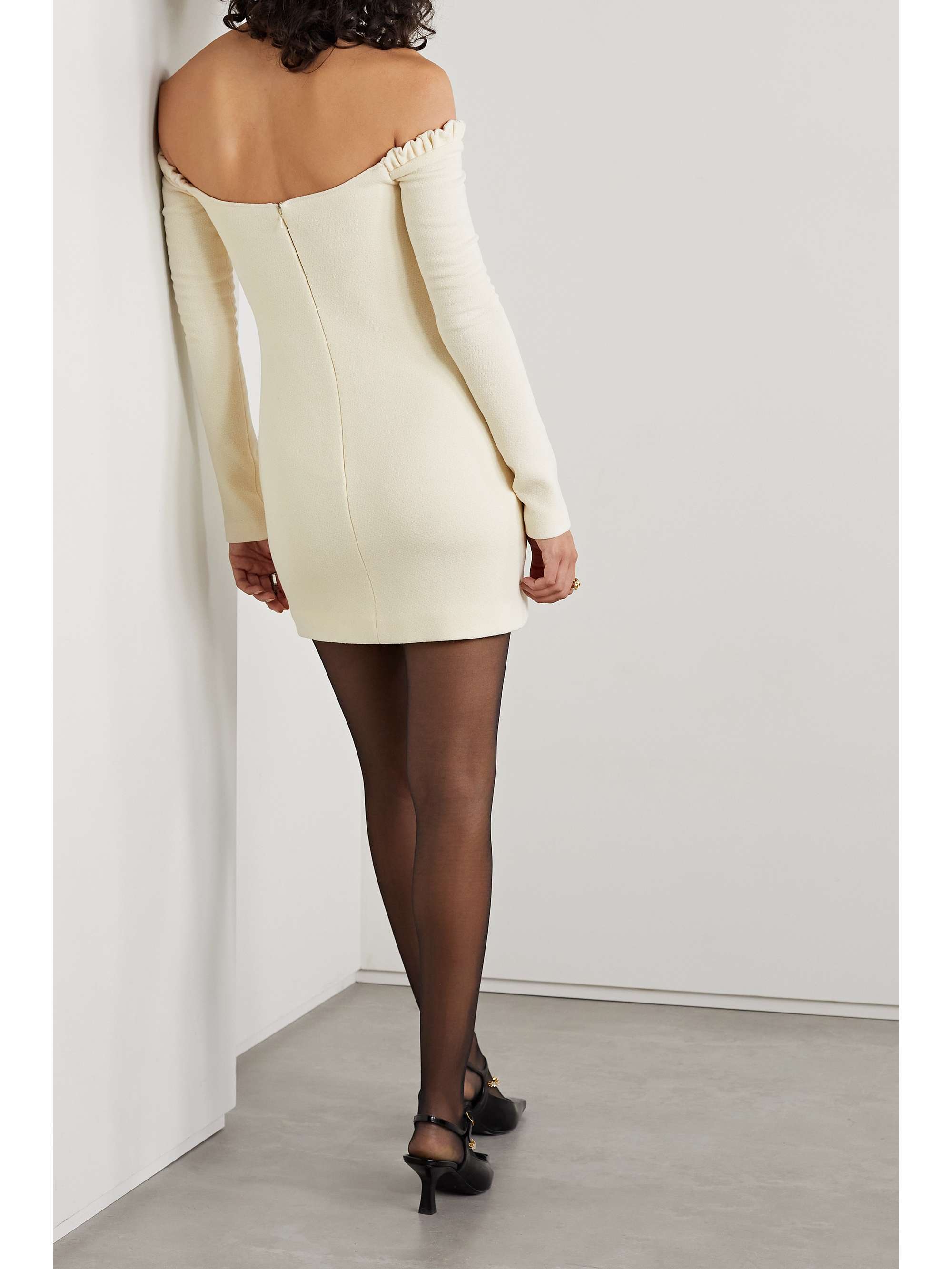 KHAITE Octavia off-the-shoulder wool-crepe mini dress