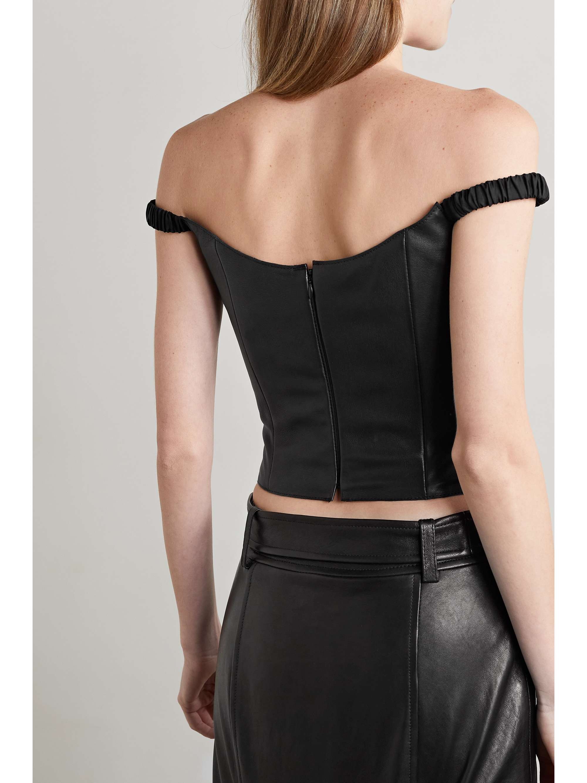 KHAITE Audra cropped leather tank top