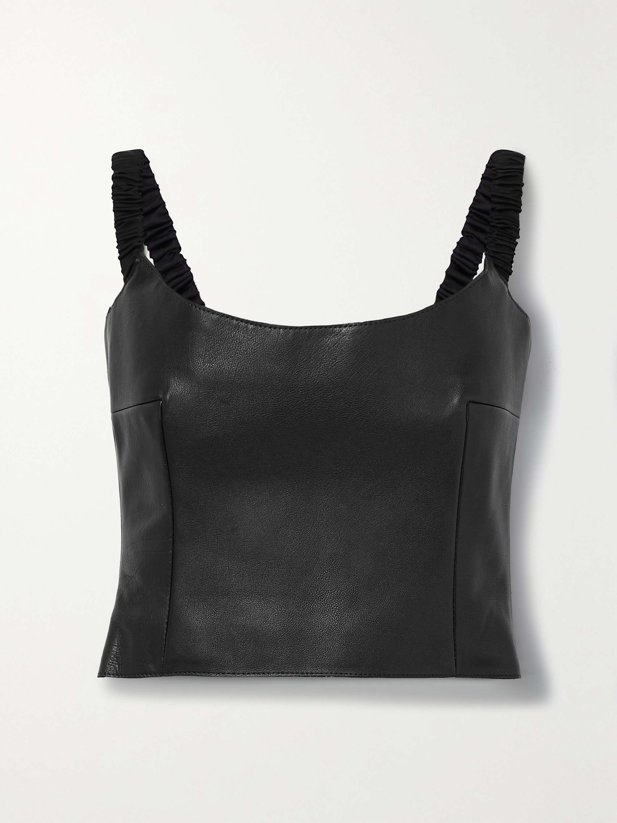 KHAITE Audra cropped leather tank top