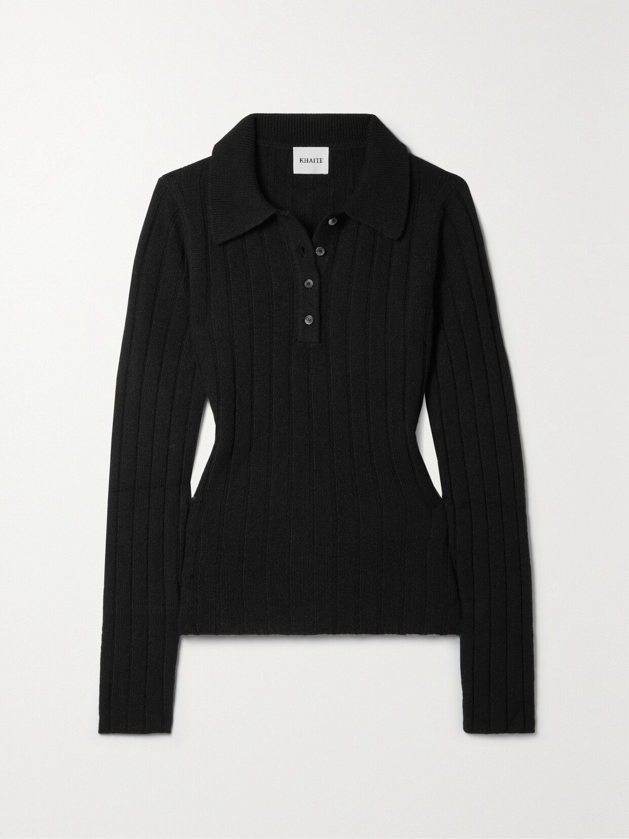 Khaite Hans Polo Cashmere Sweater In Black