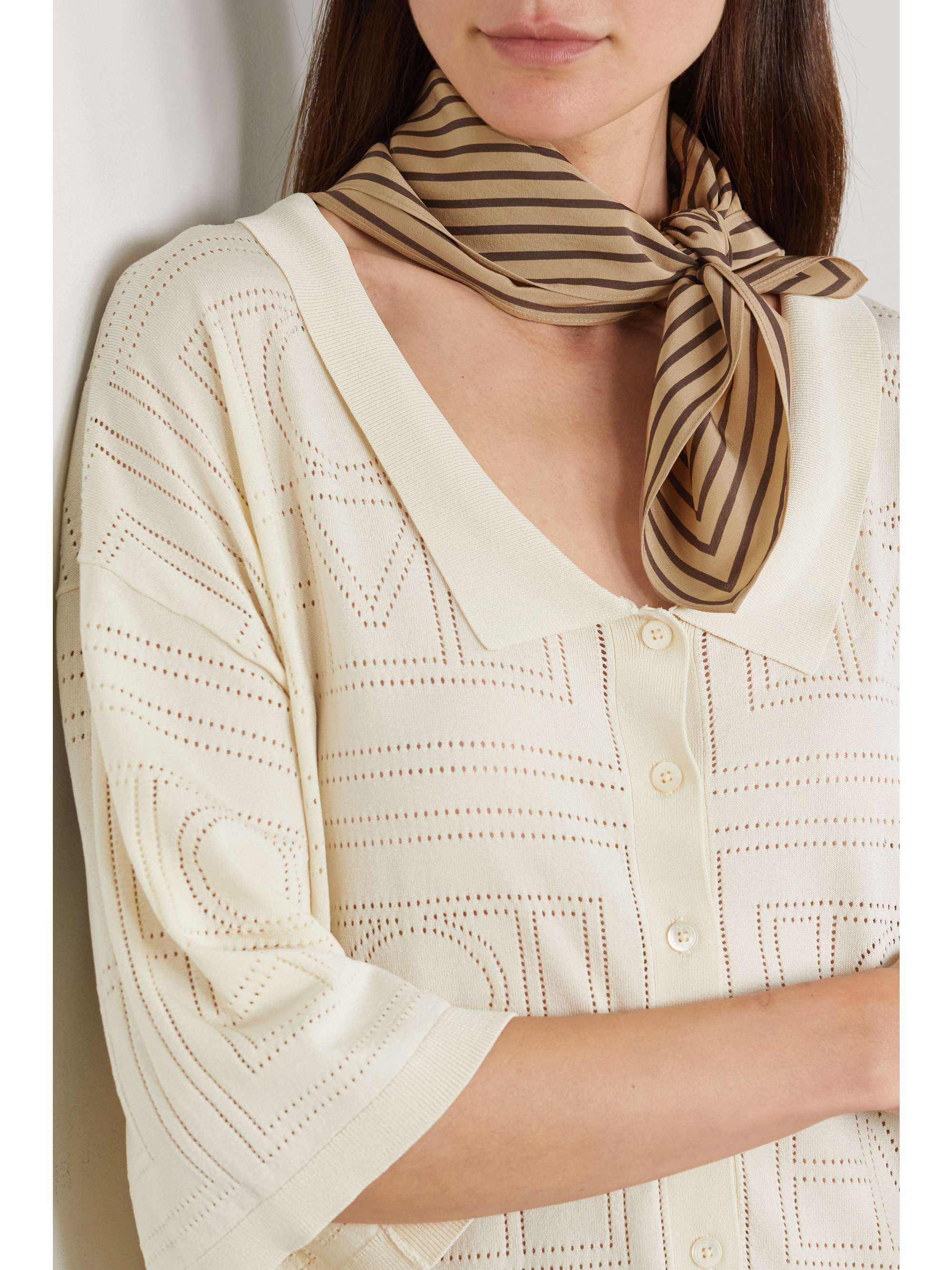 TOTEME Printed silk crepe de chine scarf
