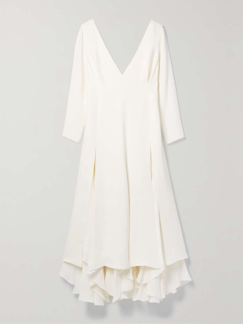 Khaite Rova Layered Silk-georgette Midi Dress