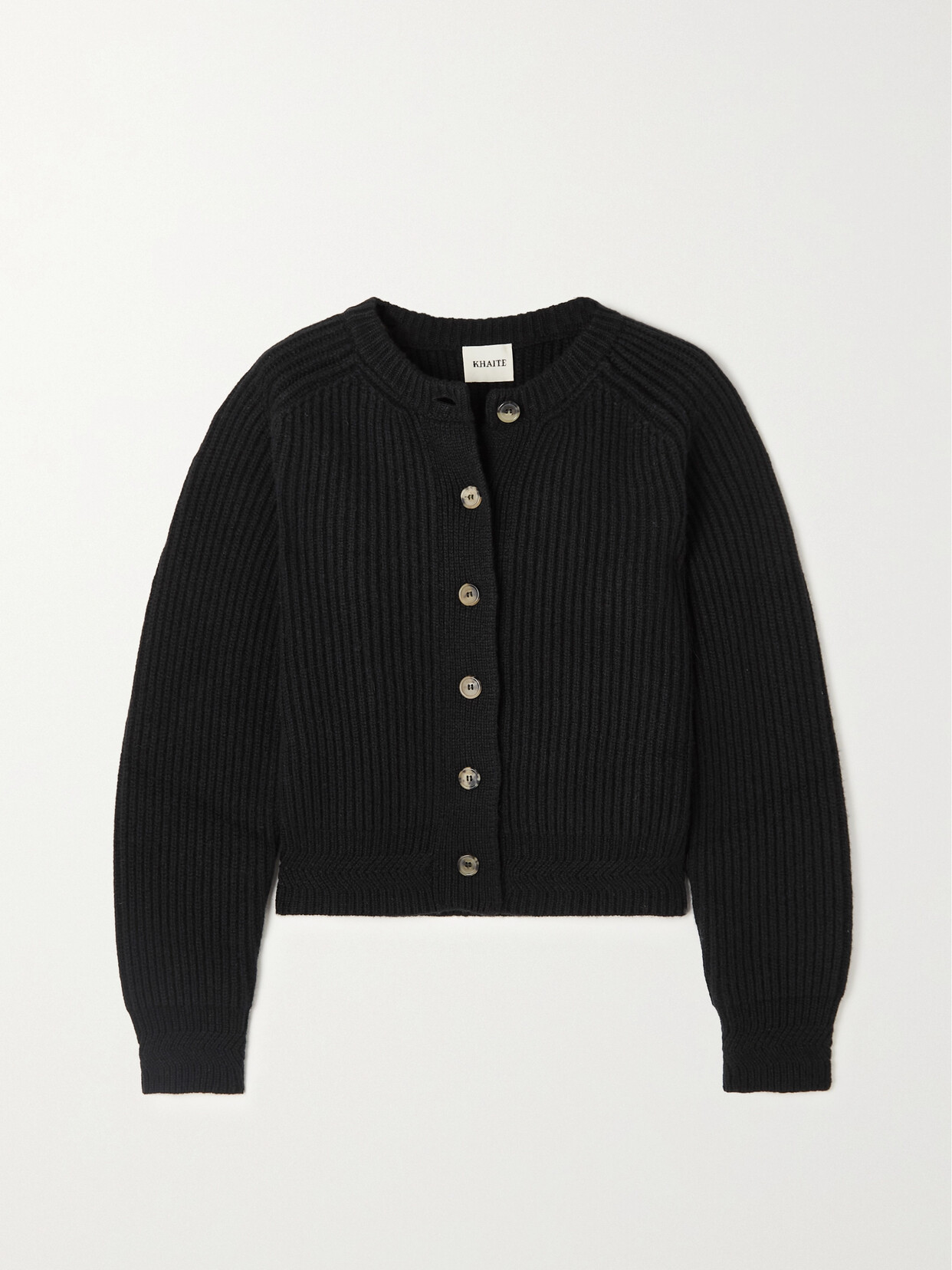 Khaite - Michaela Ribbed Cashmere Cardigan - Black