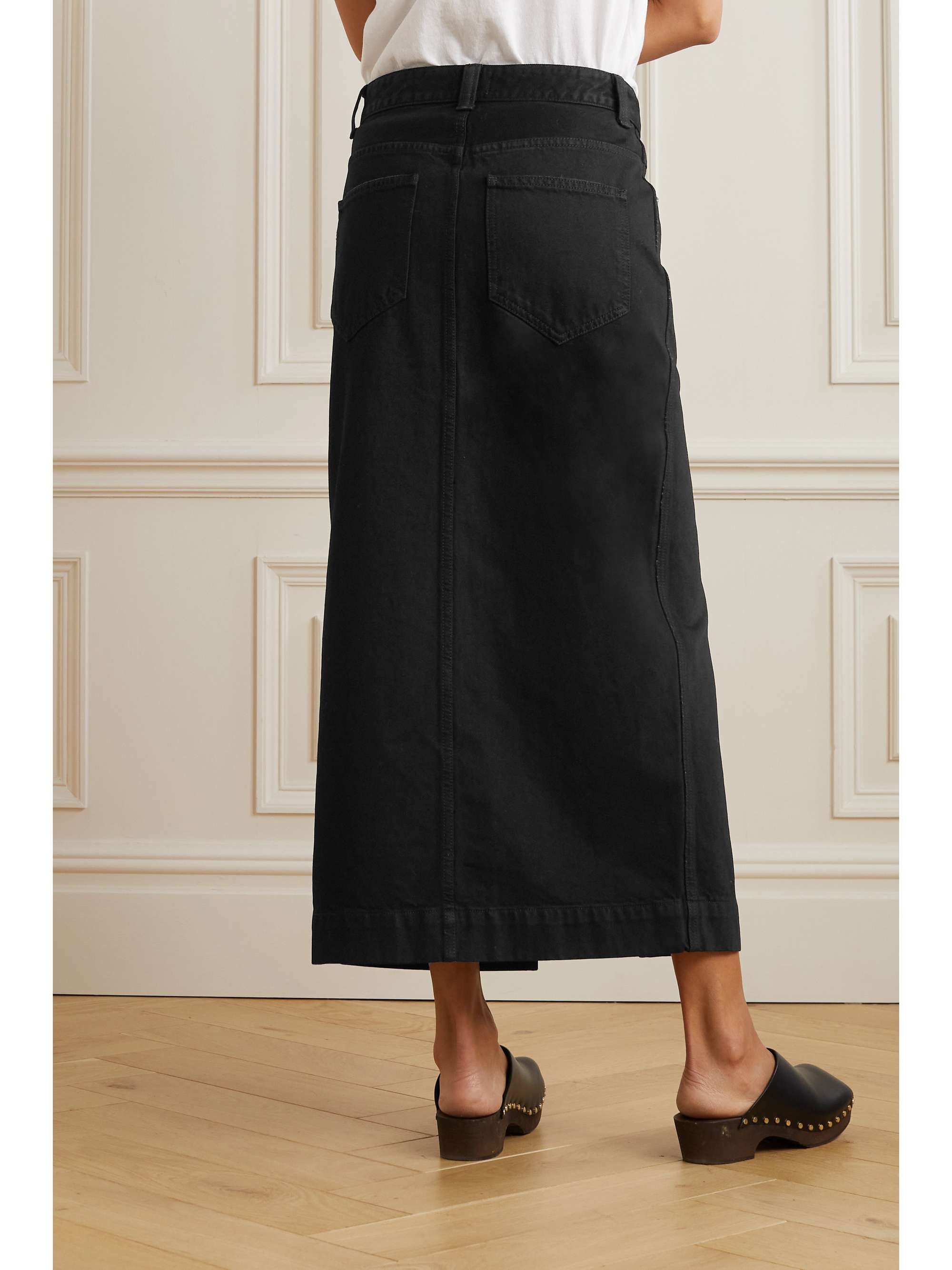 KHAITE Neer denim maxi skirt