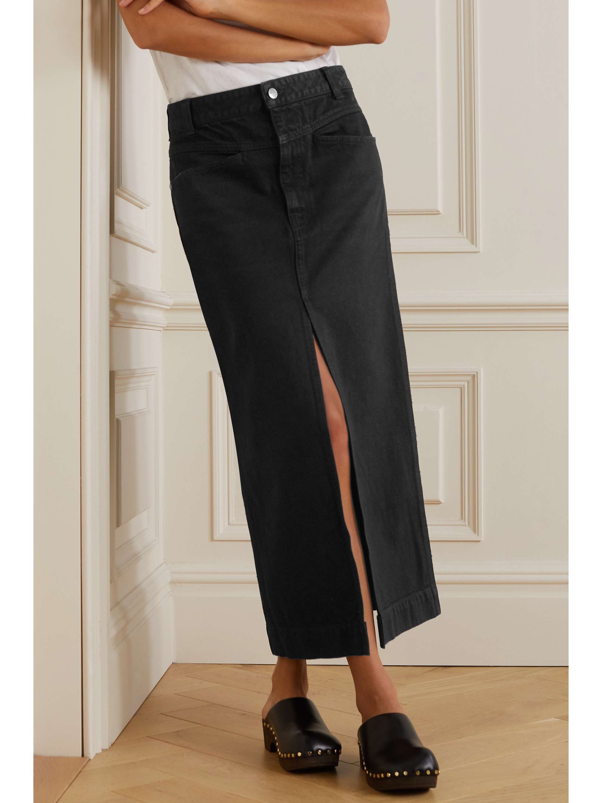 KHAITE Neer denim maxi skirt
