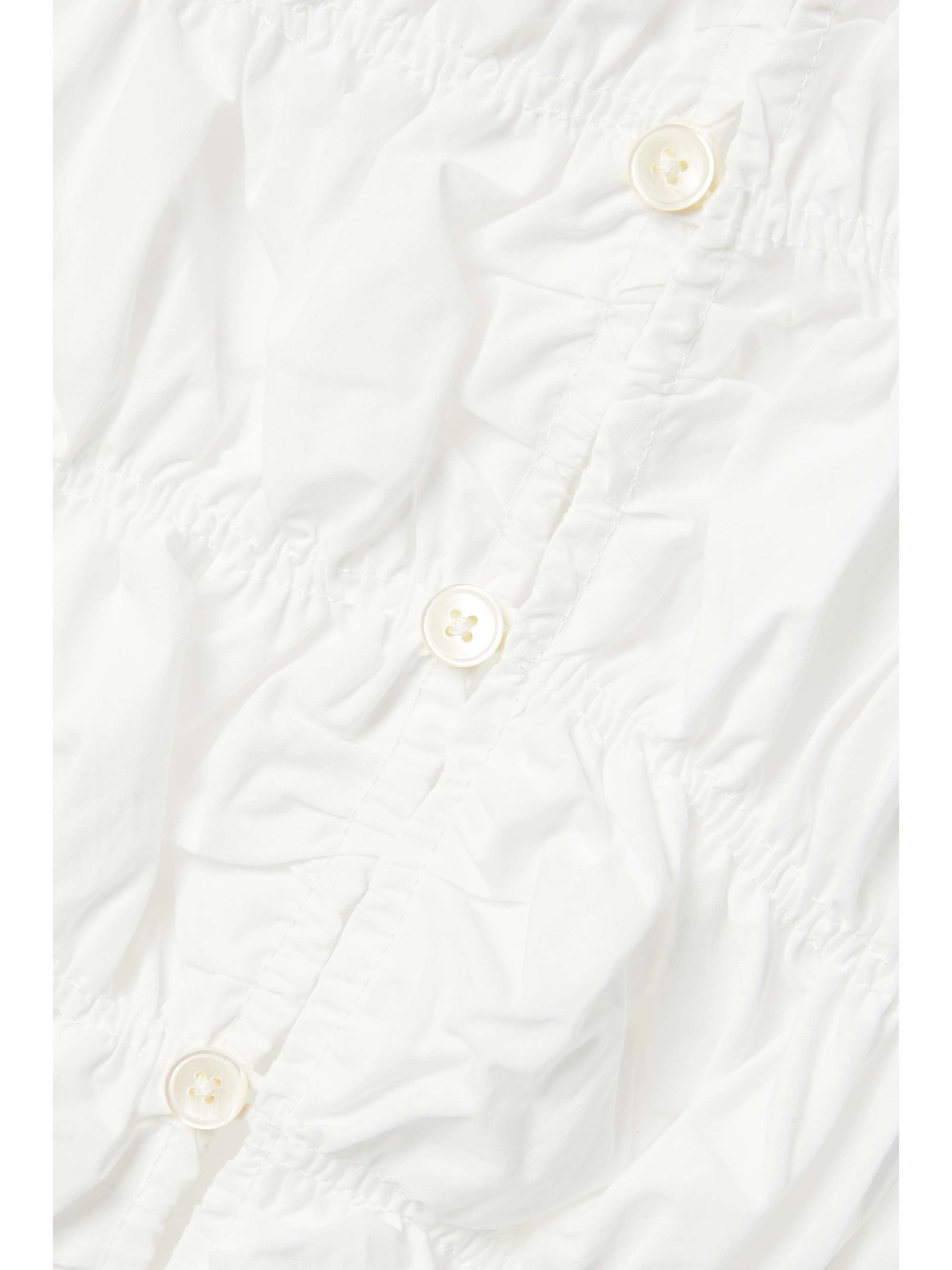 KHAITE Brena ruched cotton-poplin shirt