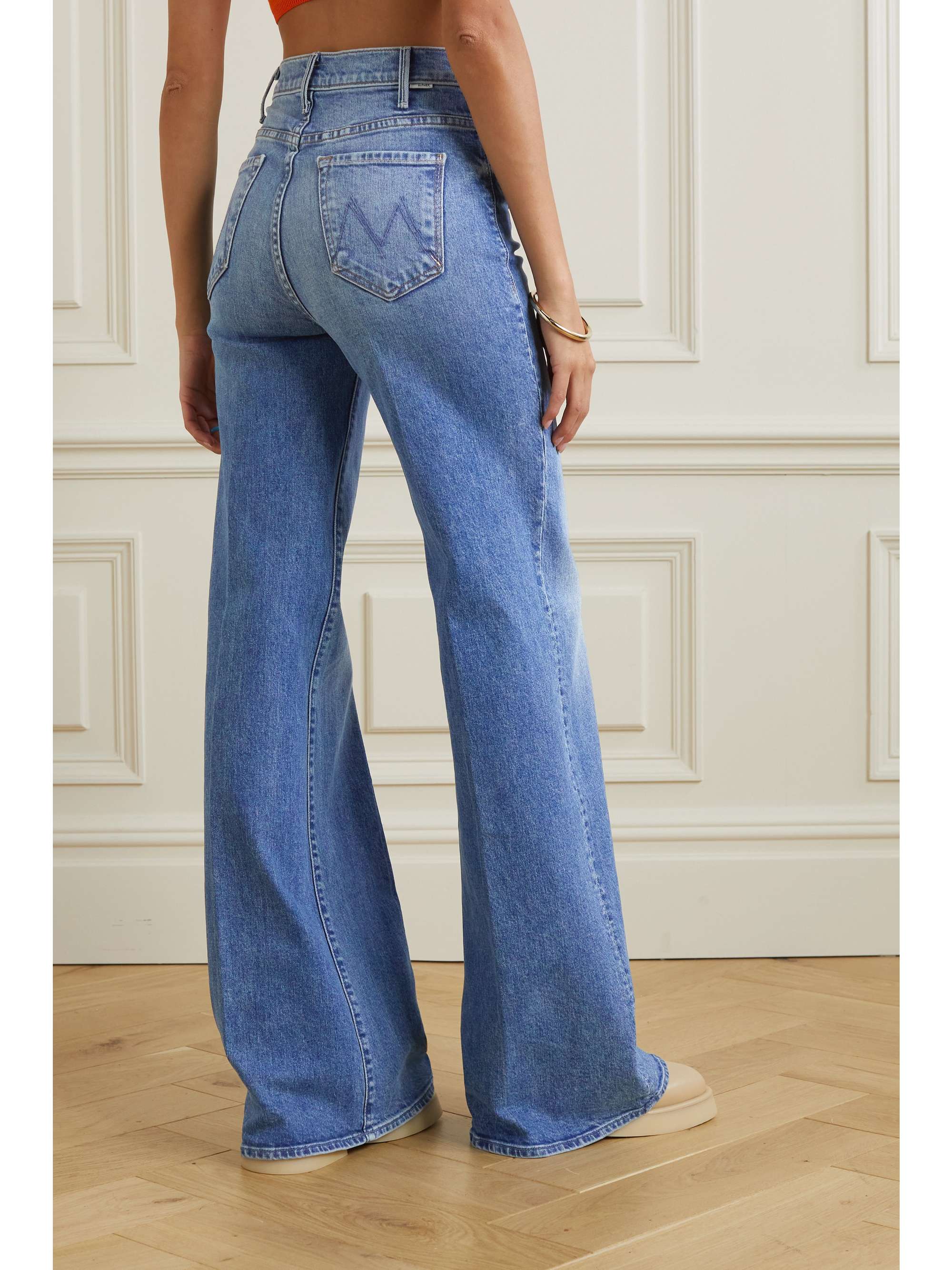 MOTHER The Hustler high-rise wide-leg organic jeans