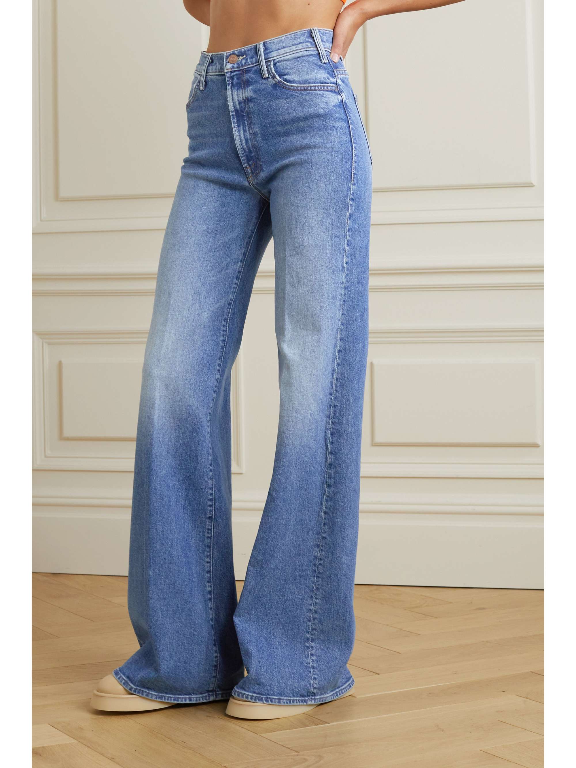 MOTHER The Hustler high-rise wide-leg organic jeans