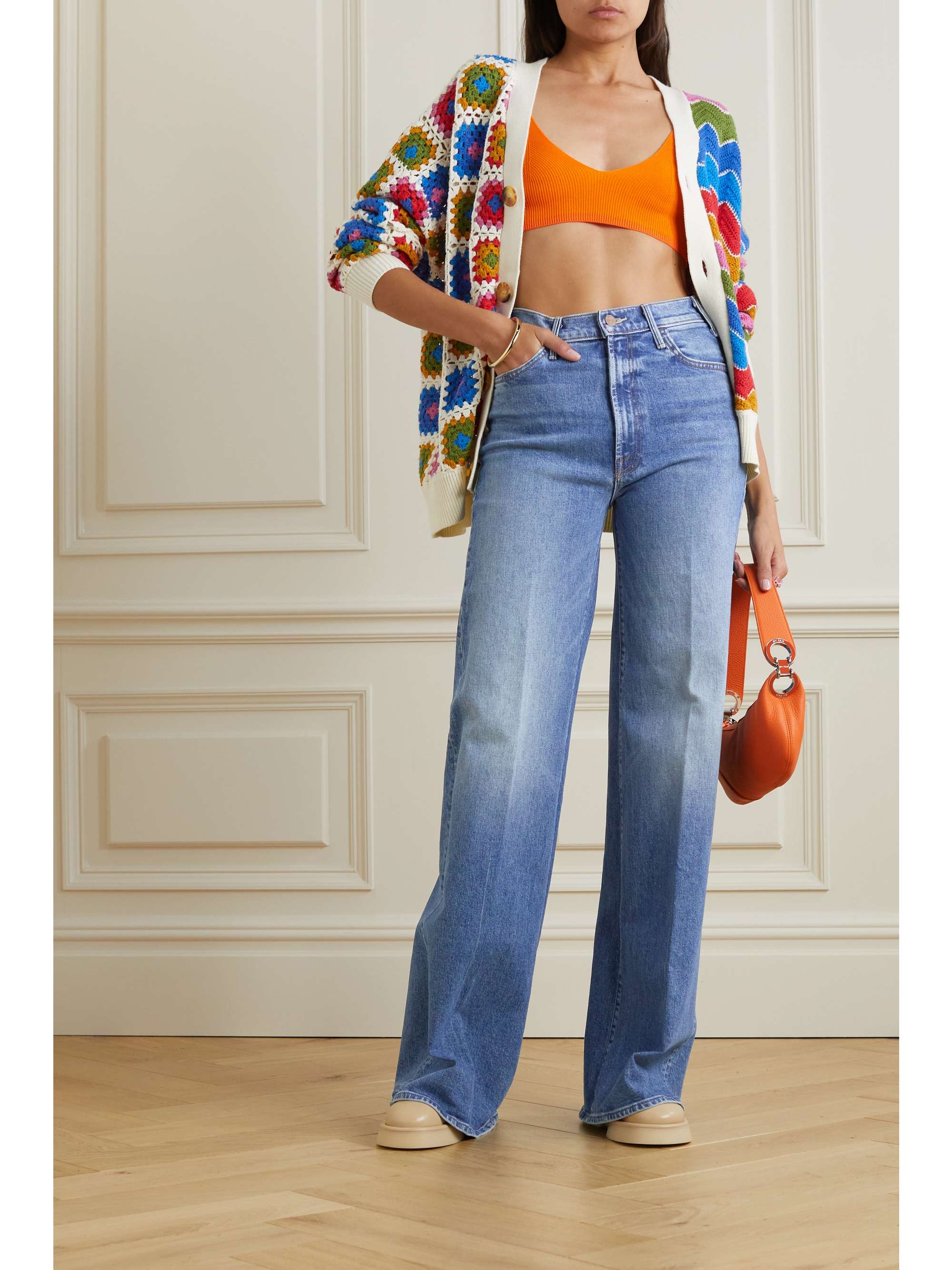 MOTHER The Hustler high-rise wide-leg organic jeans