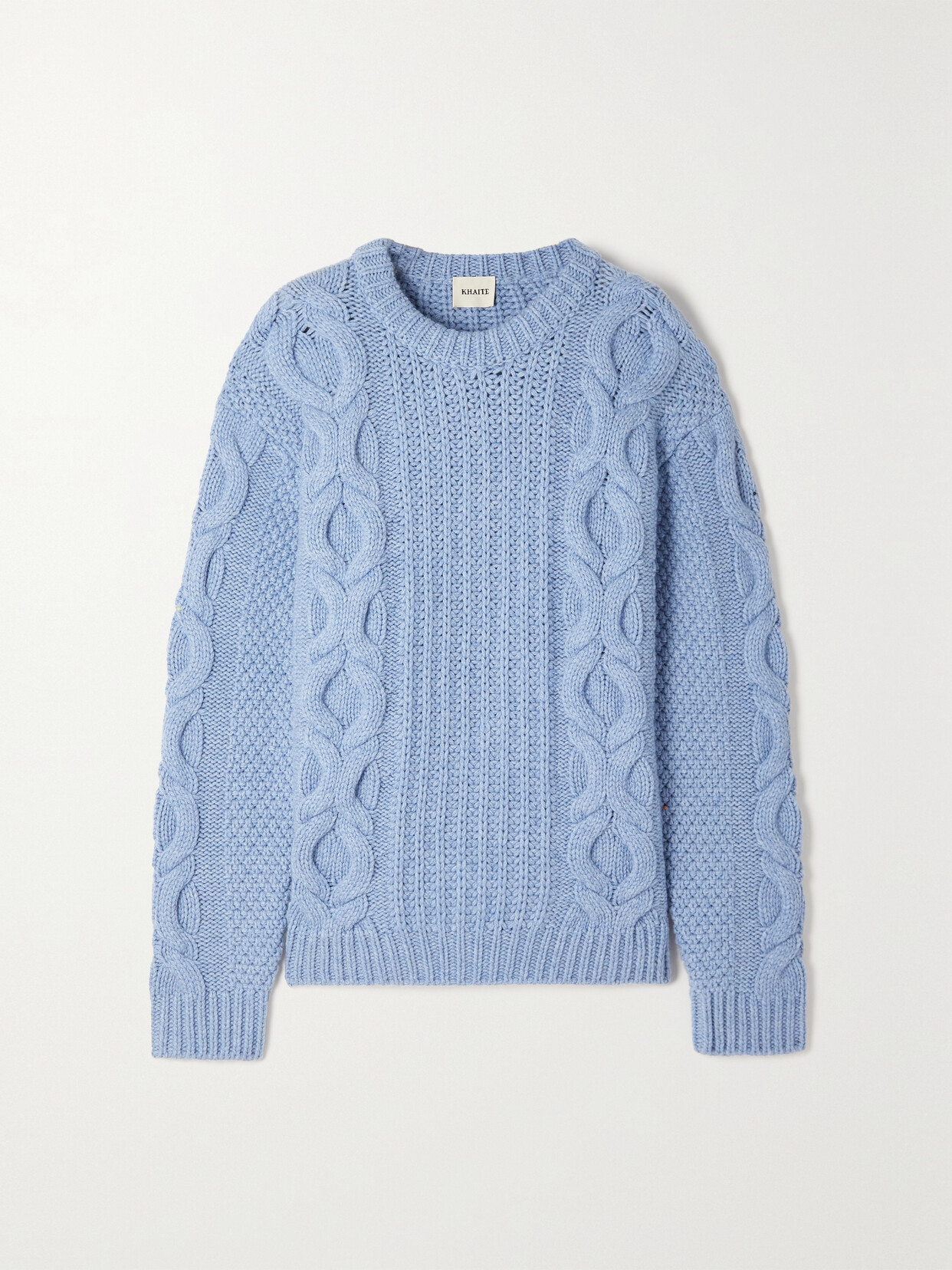 Khaite - Lupita Cable-knit Cashmere Sweater - Blue