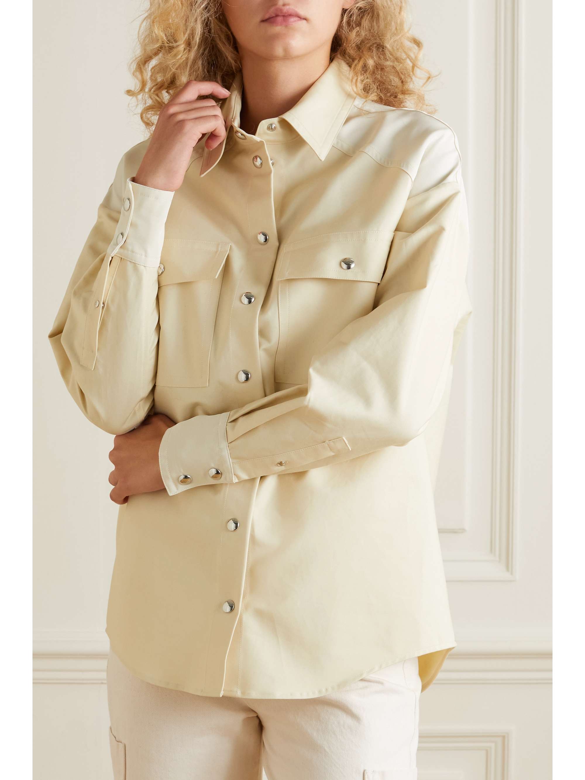 KHAITE Bea cotton-twill shirt