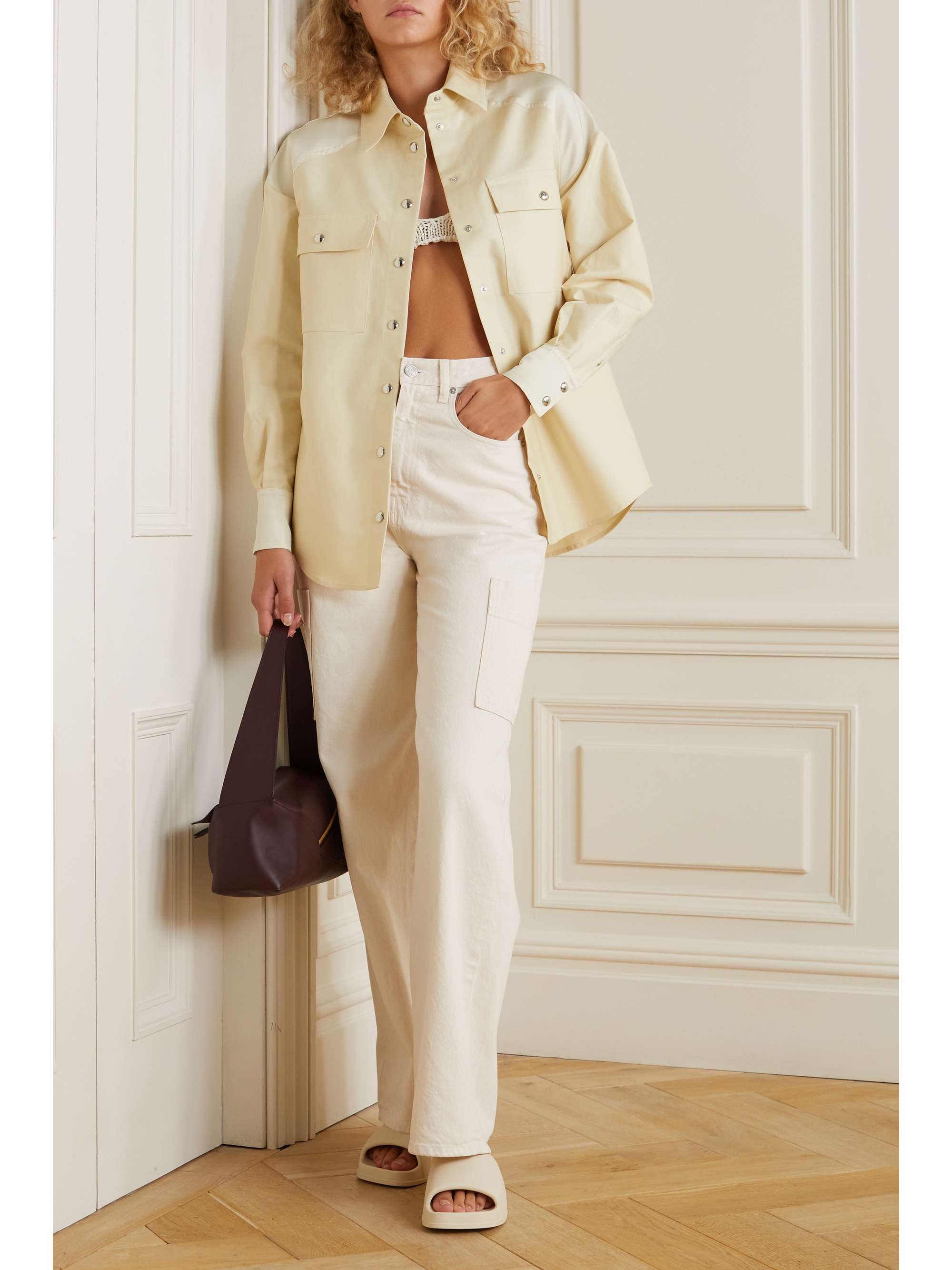 KHAITE Bea cotton-twill shirt