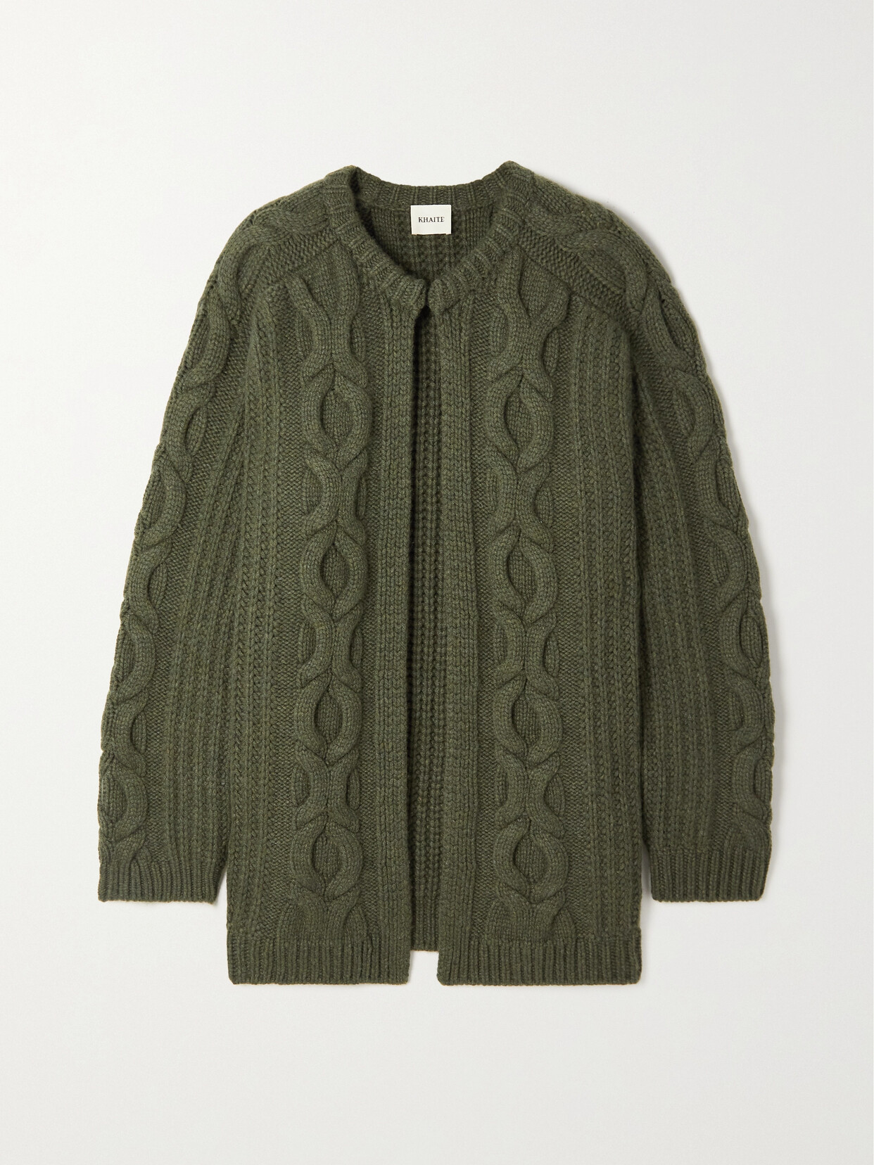 Khaite - Helen Cable-knit Cashmere Cardigan - Green