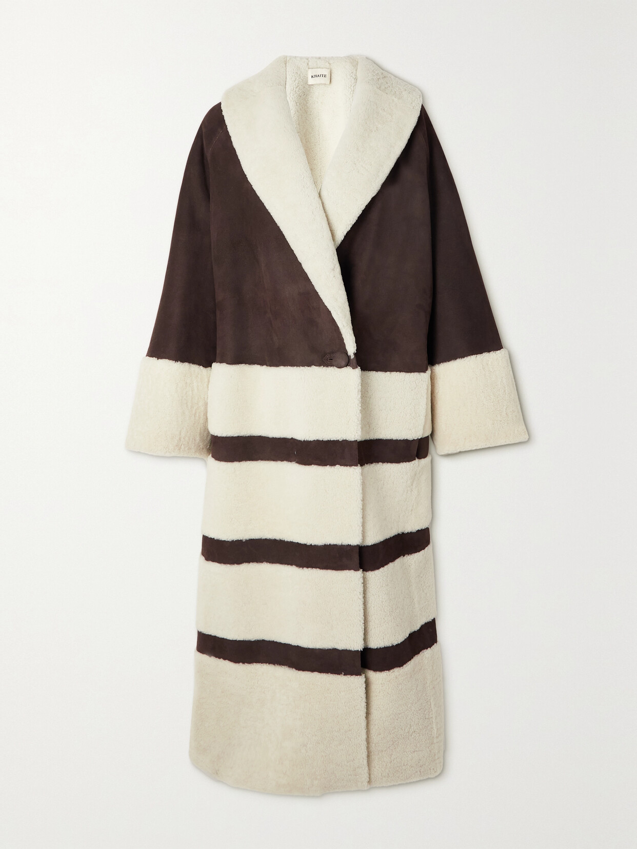 Khaite - Pia Paneled Shearling And Suede Coat - Brown