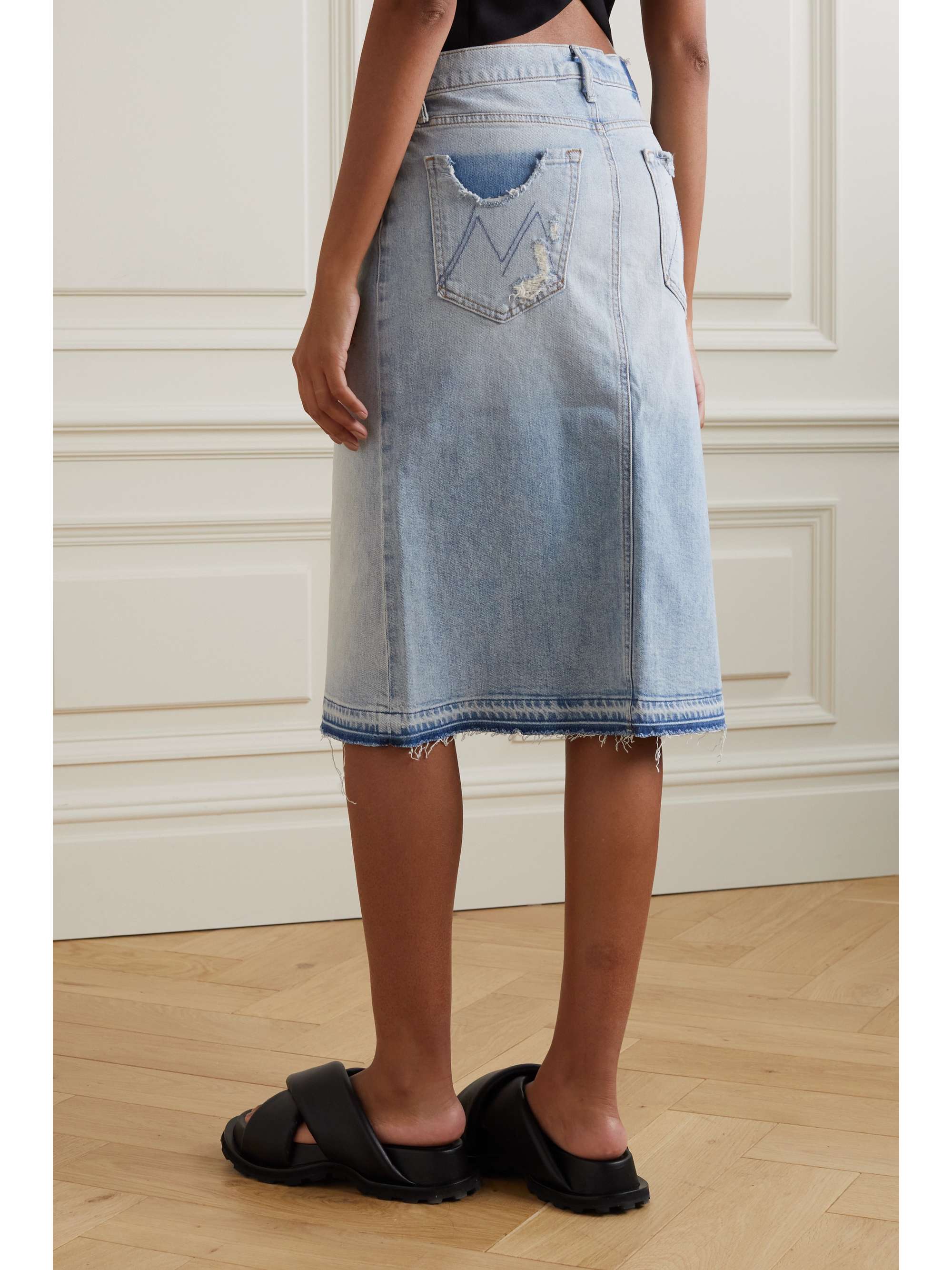 Light denim Vagabond distressed midi 