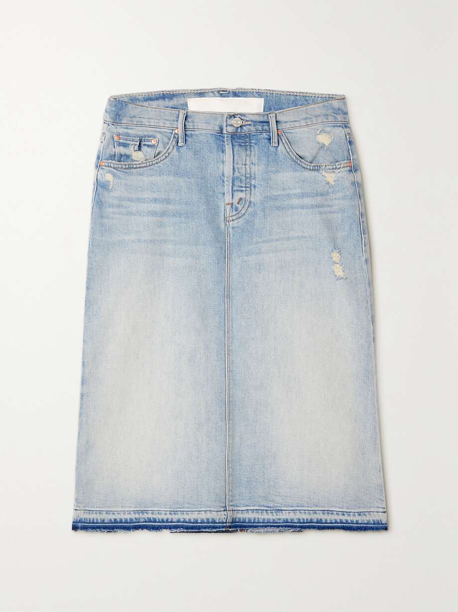 Distressed Denim Skirt