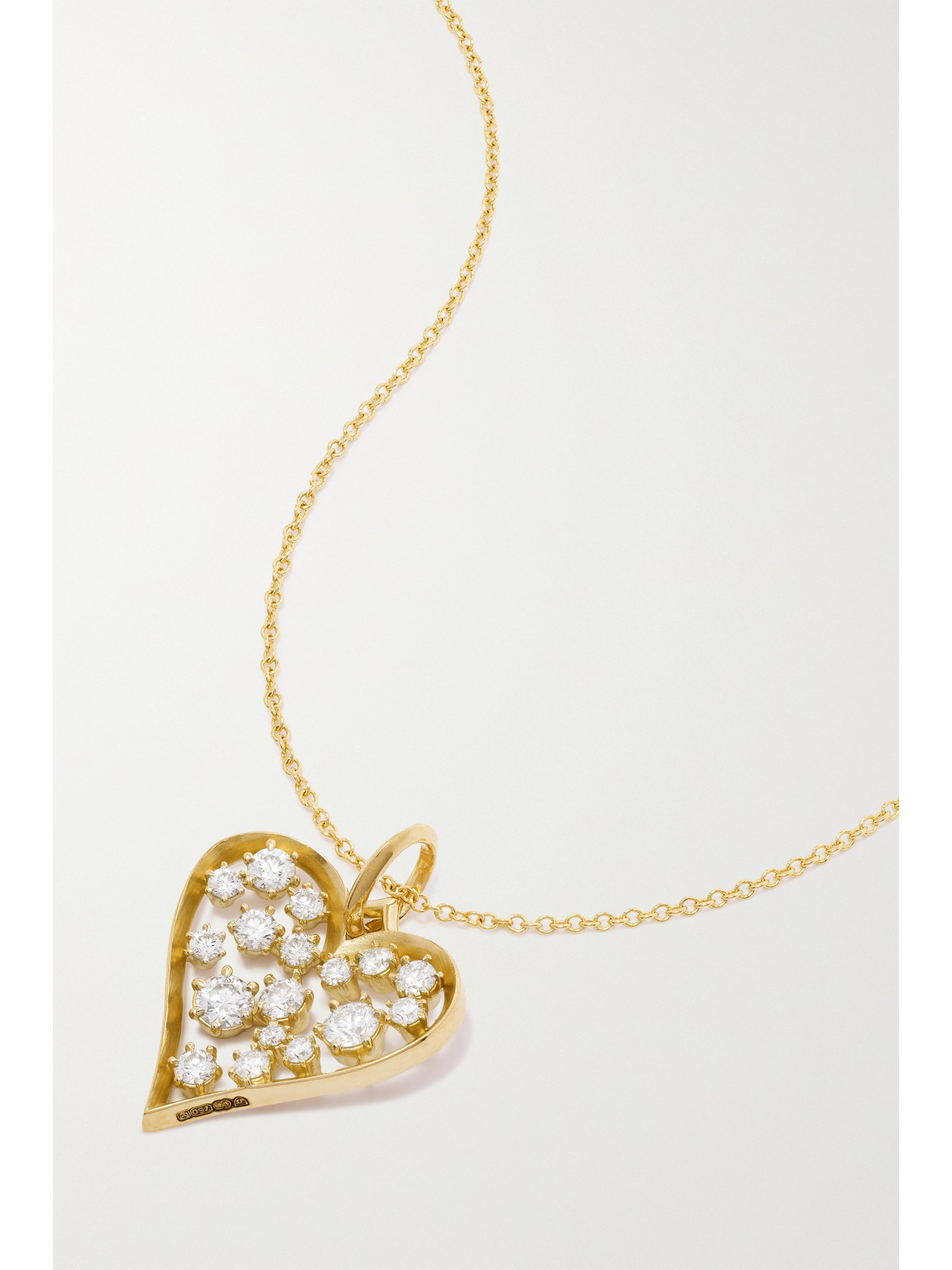 Jade Trau - Heart Cluster 18-karat Gold Diamond Necklace - one size 22 Awaiting product image
