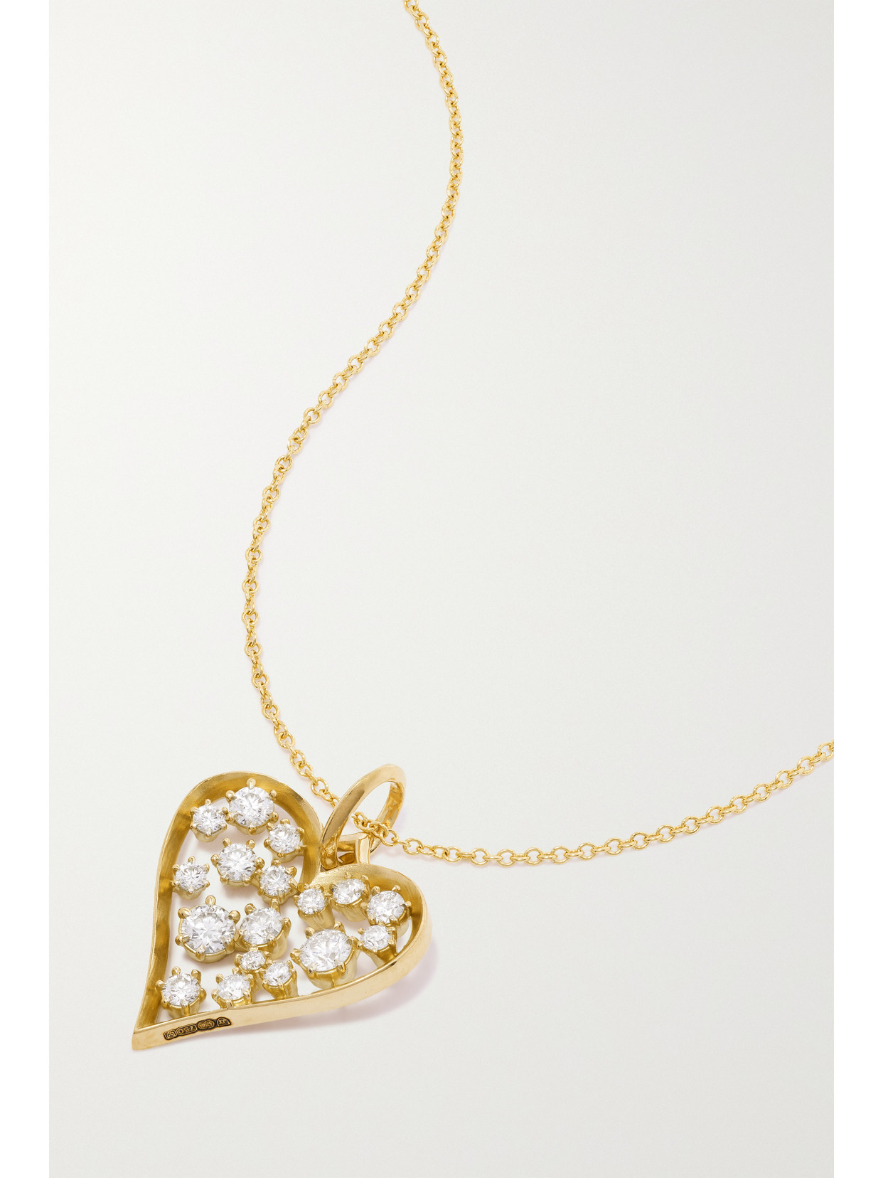 Jade Trau - Heart Cluster 18-karat Gold Diamond Necklace - One size