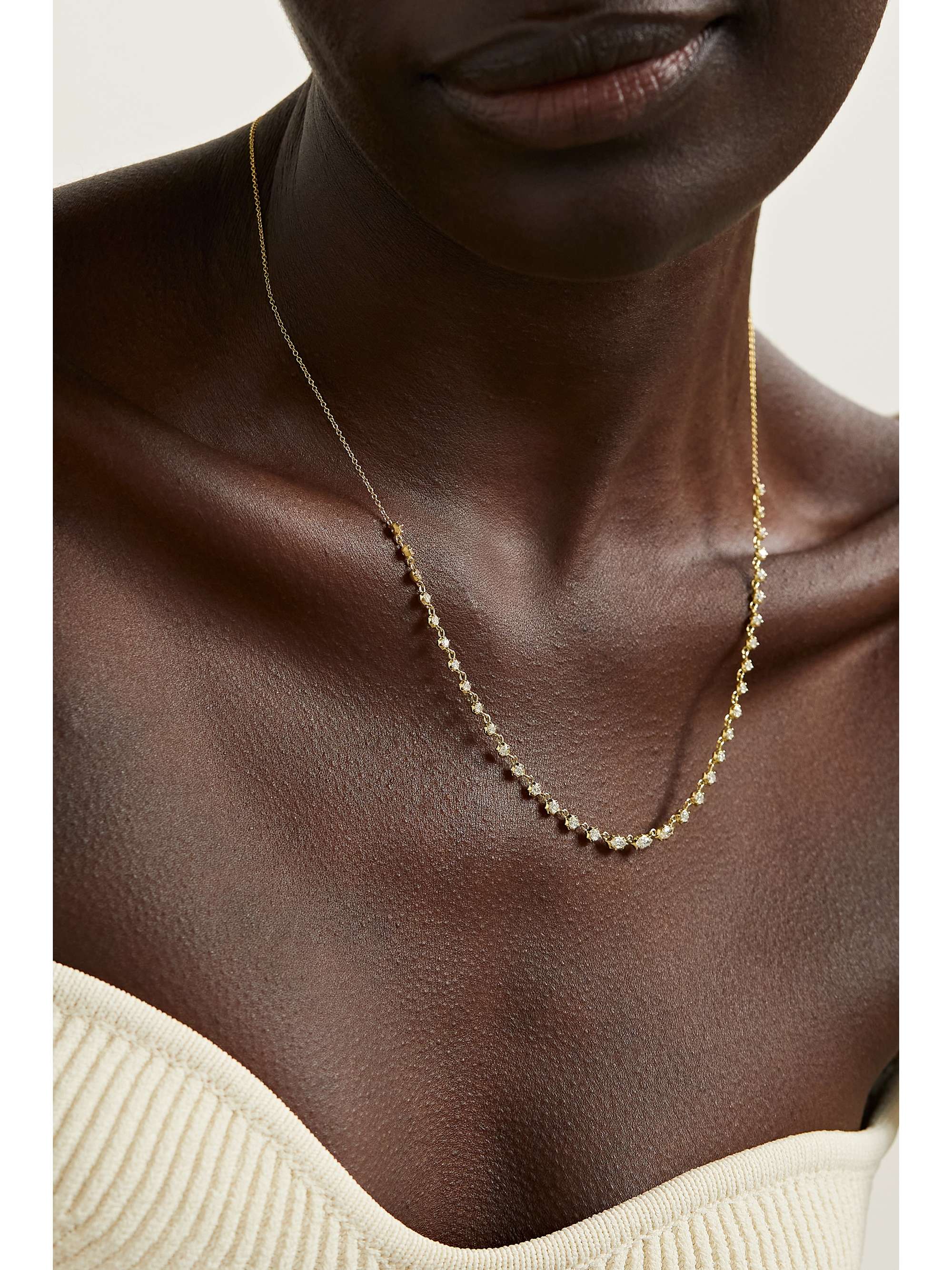 JADE TRAU Small Maverick Riviera Kette aus 18 Karat Gold mit Diamanten