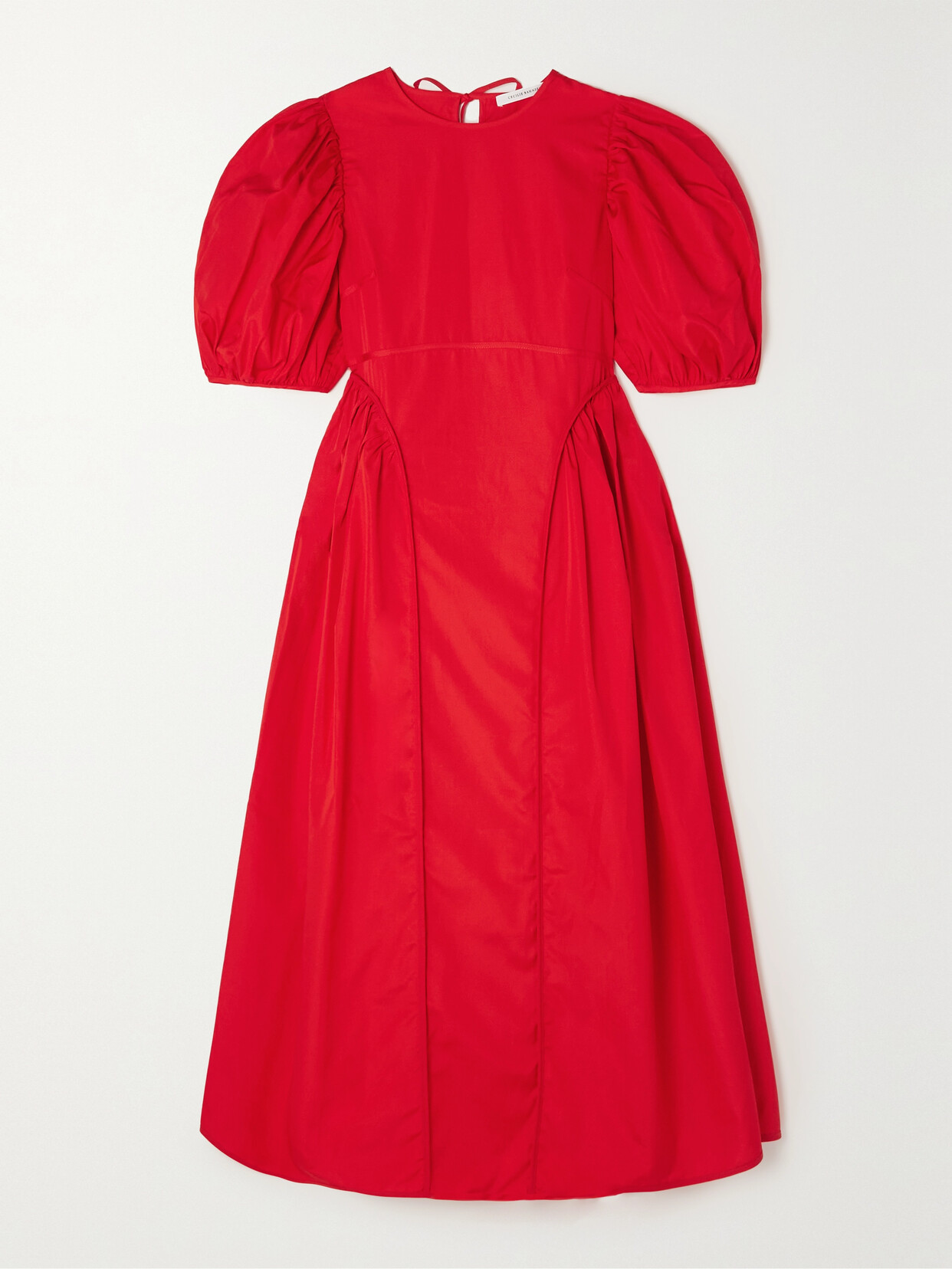 Cecilie Bahnsen Finnegan Puff Sleeve Cotton Poplin Midi Dress In 