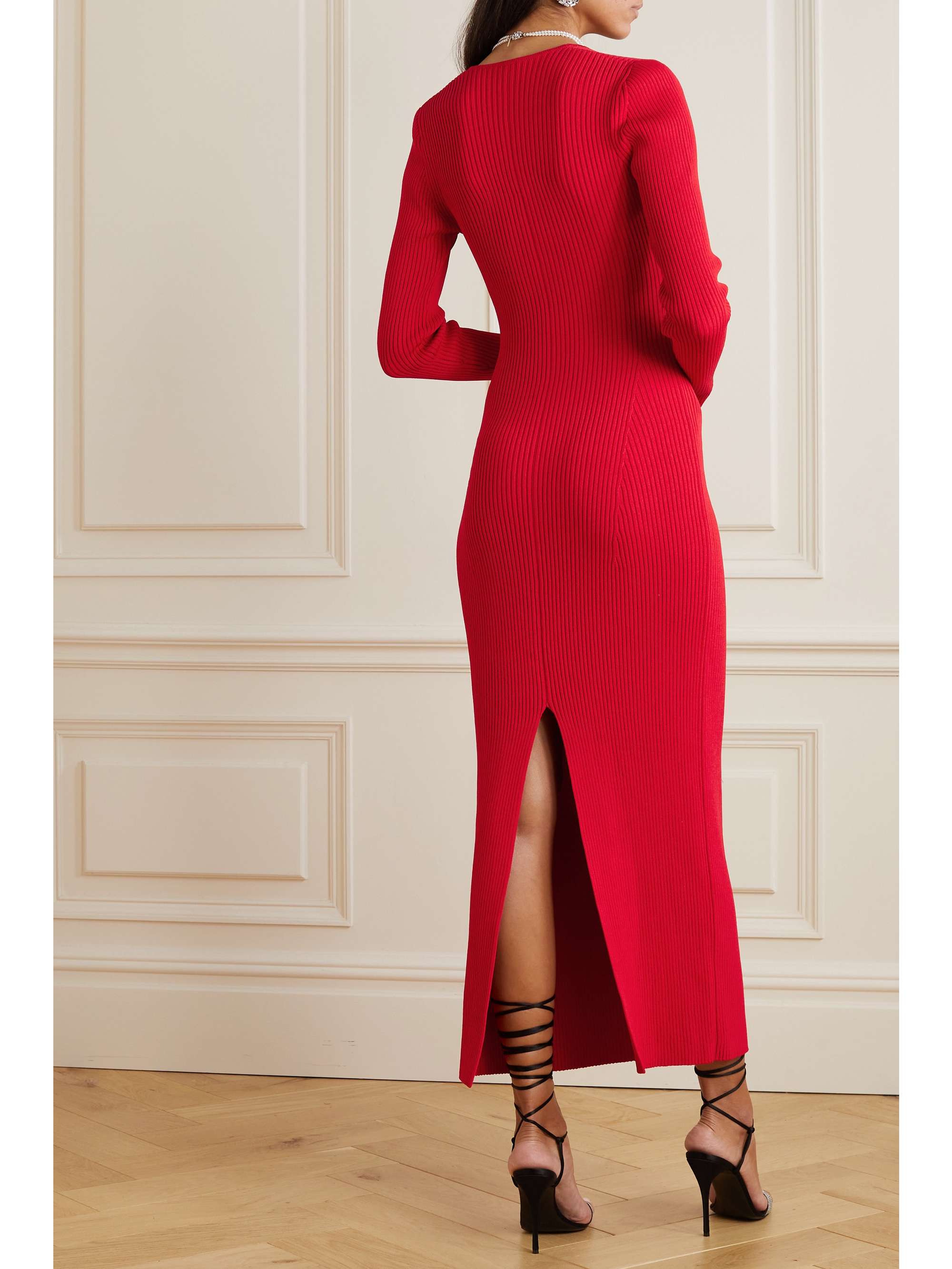 MAGDA BUTRYM Cutout ribbed stretch-knit maxi dress