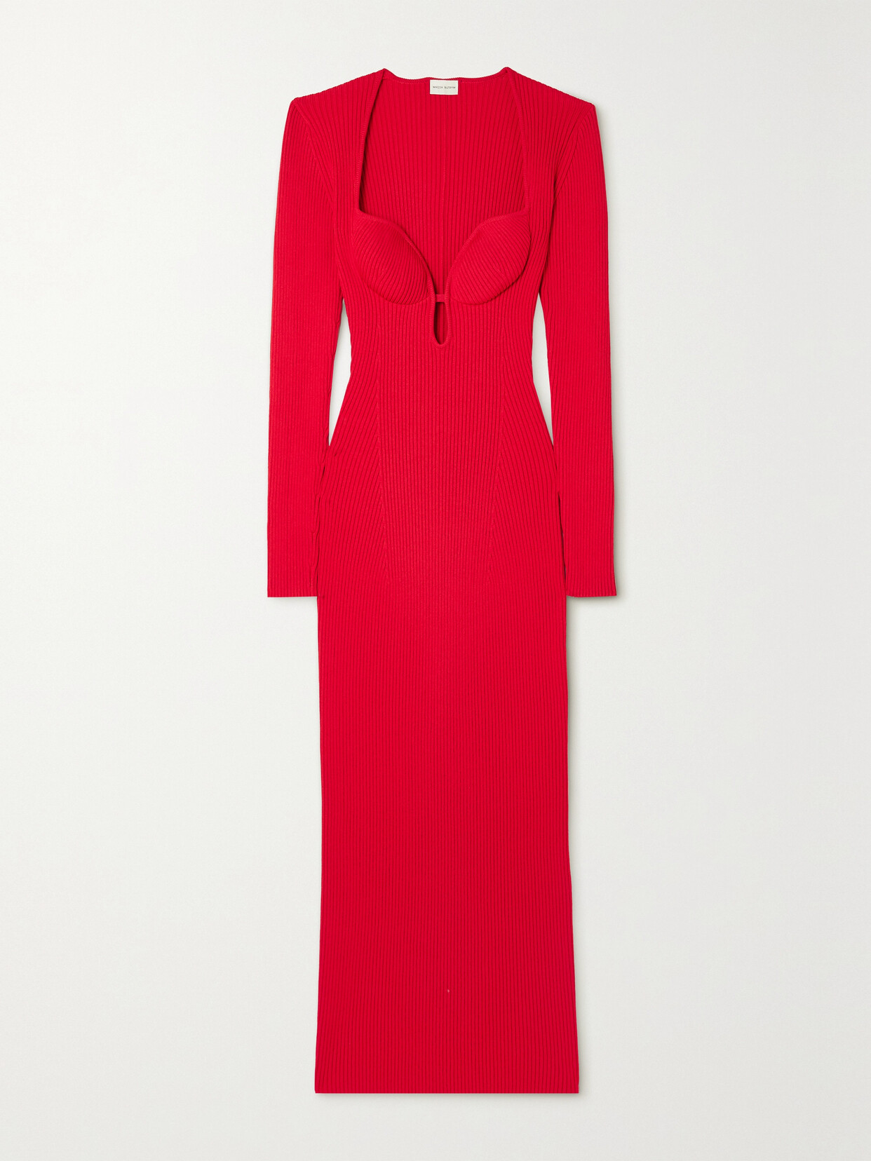 Magda Butrym Body-skimming Long Sleeve Midi Dress Red In Red