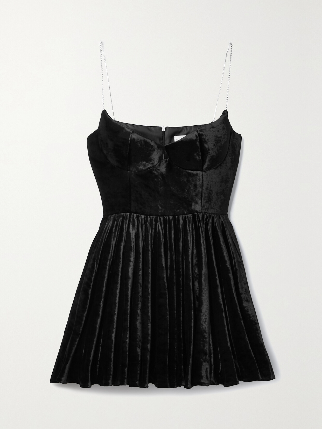 Magda Butrym Crystal-embellished Pleated Velvet Mini Dress