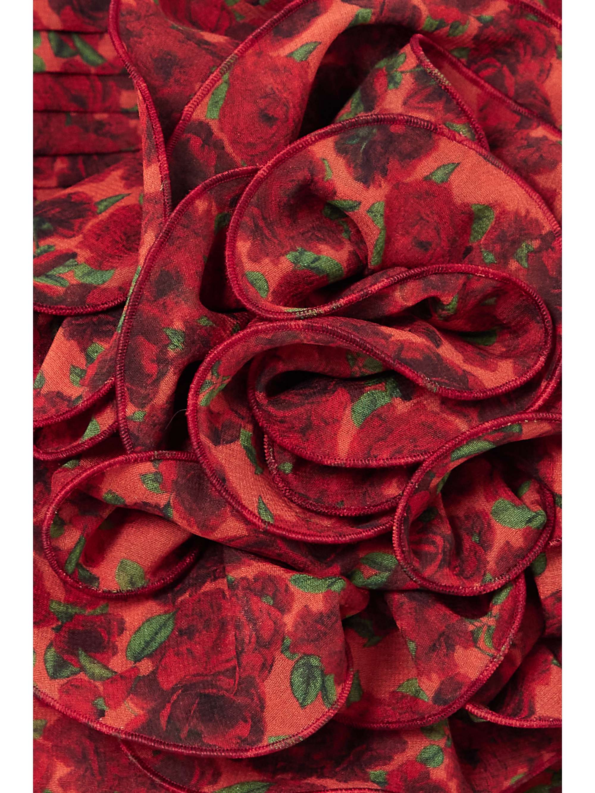 MAGDA BUTRYM Strapless gathered floral-print silk-blend mini dress