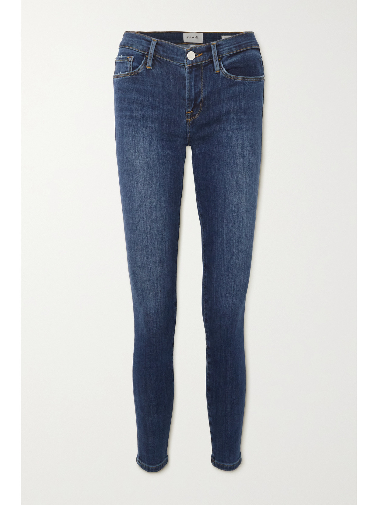 Frame Le Skinny De Jeanne Mid-rise Jeans In Blue