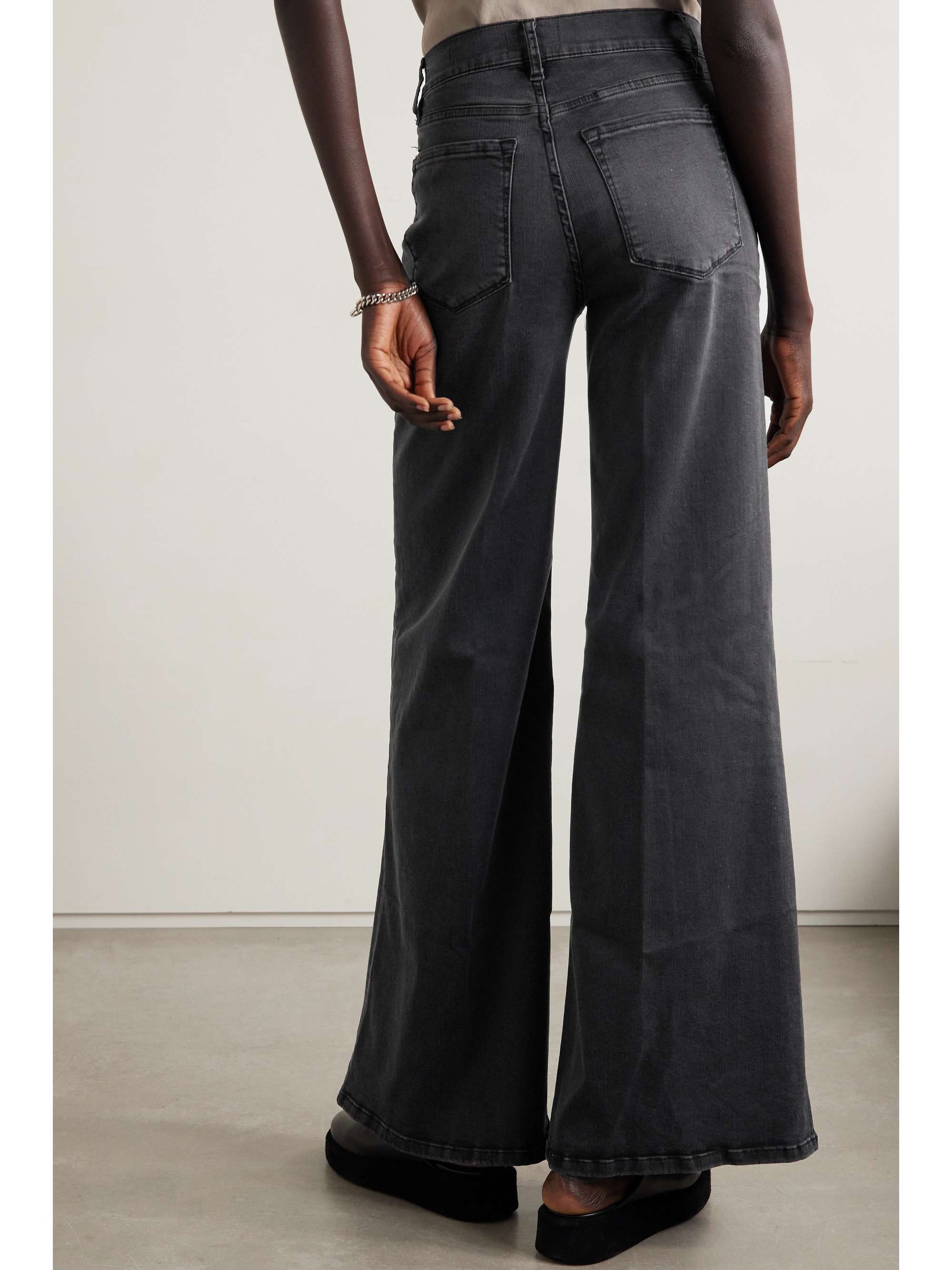 Gray Le Palazzo high-rise wide-leg jeans | FRAME | NET-A-PORTER