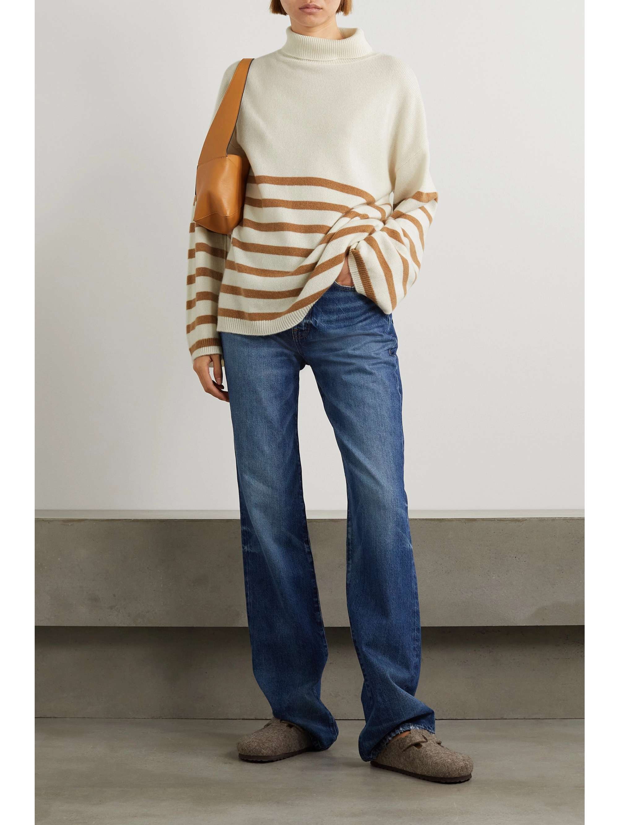 Off-white Striped cashmere turtleneck 